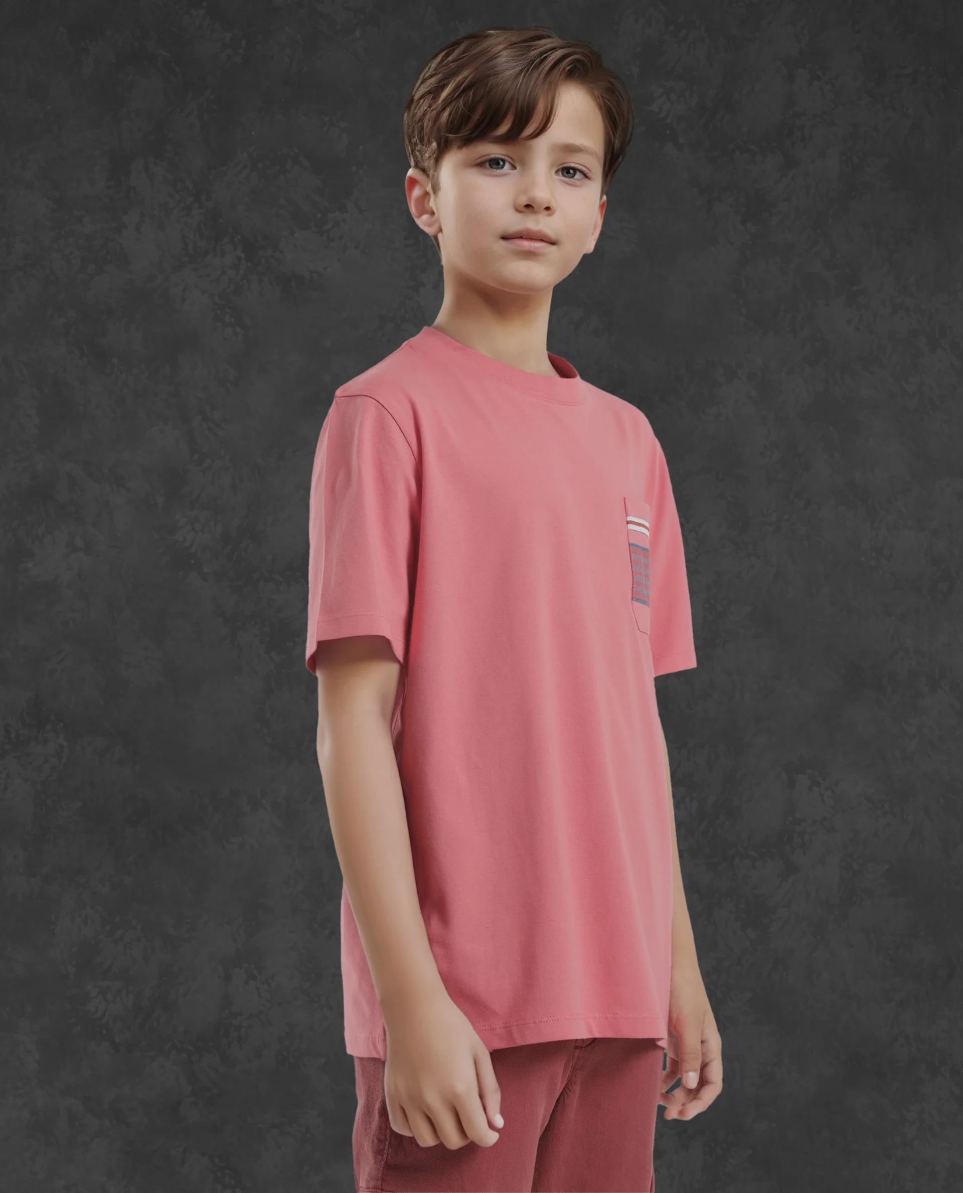 Rare Ones Kids Mitch Pink Cotton Half Sleeves Crew Neck Statement Print T-Shirt - Image 8