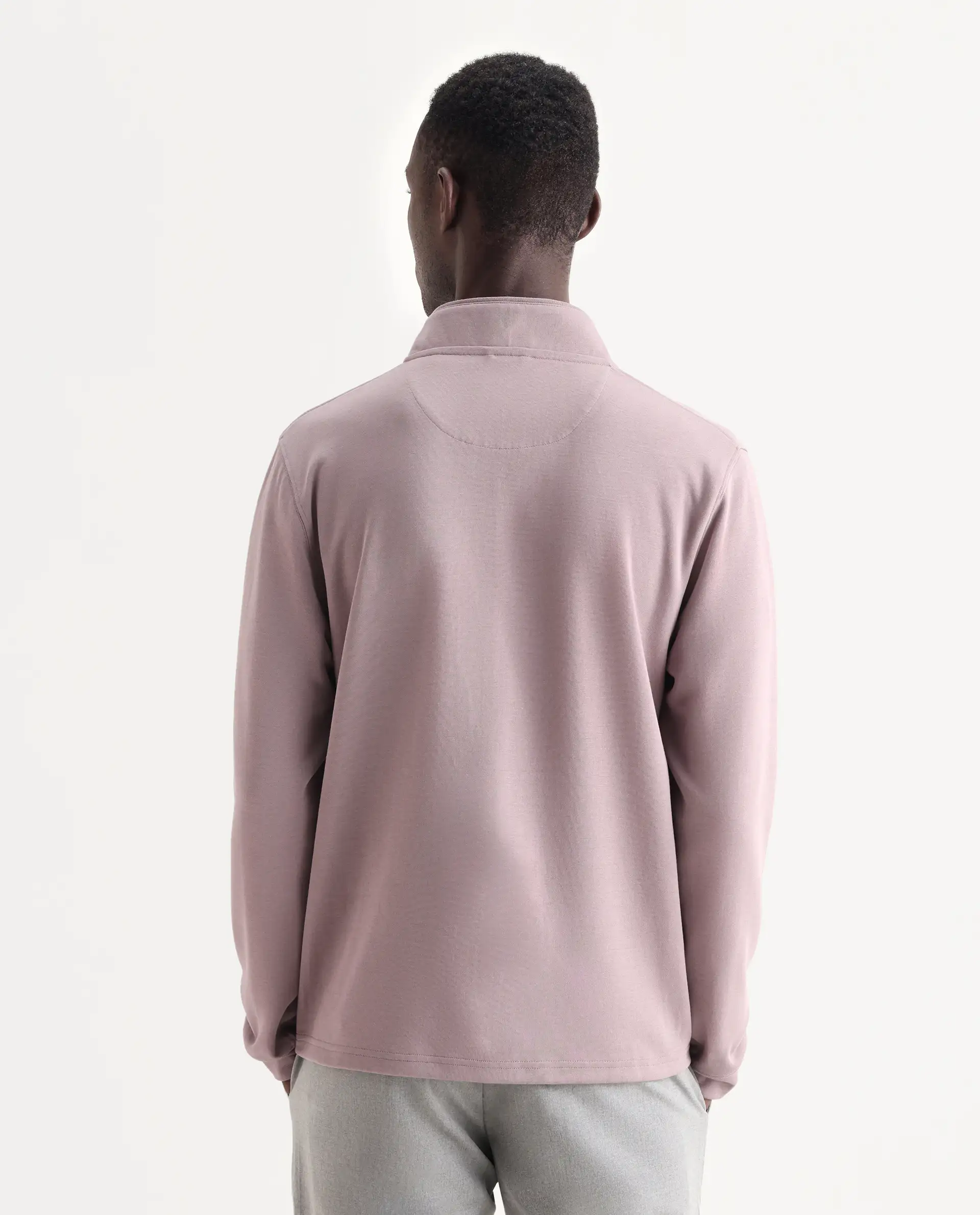 Rare Rabbit Men's Morris-25 Dusky Pink Cotton Blend Plain Regular Fit Full Sleeve Mandarin Collar Jacket - Image 7