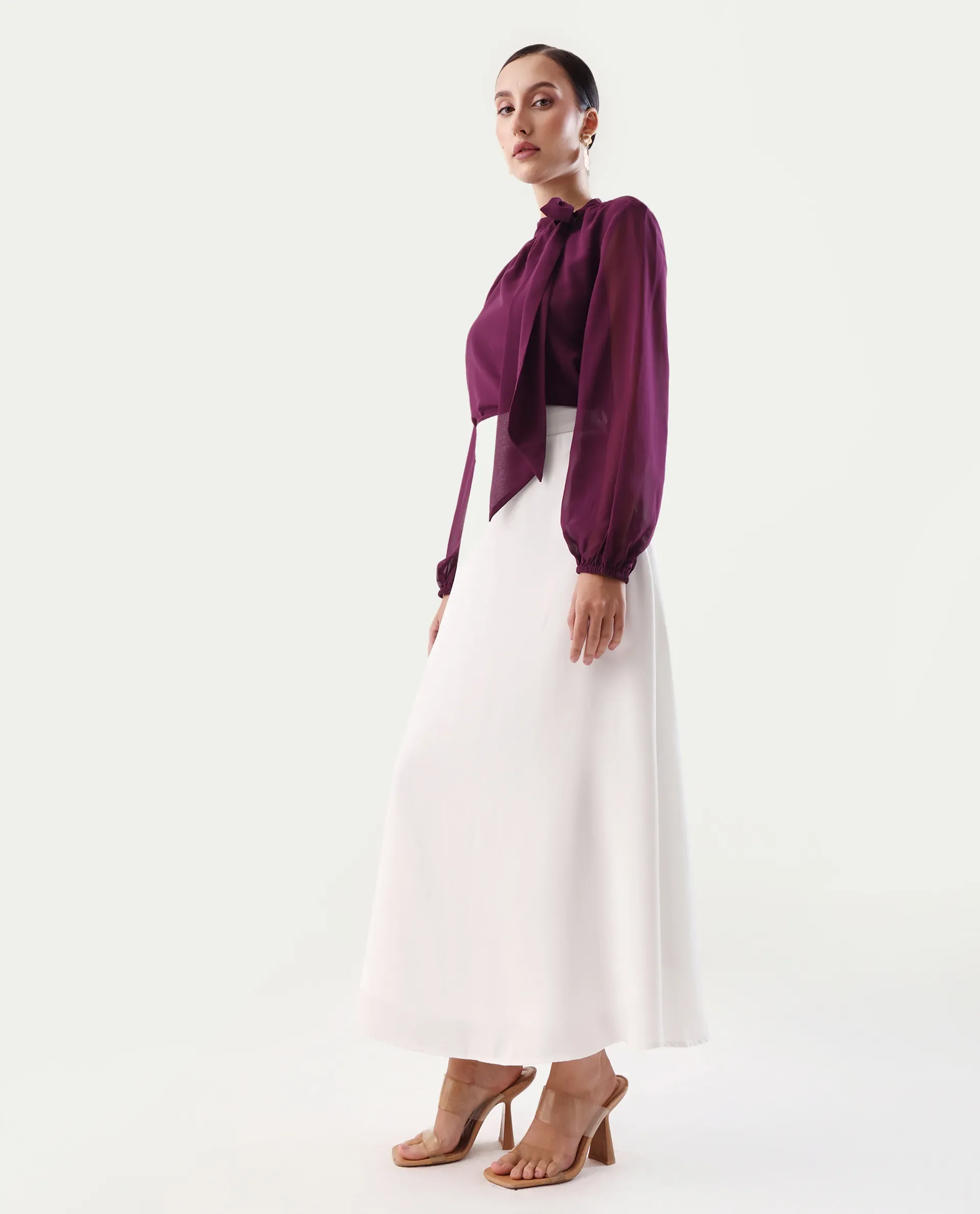 Rareism Women's Nuva B Off White Cotton A-Line Skirt - Image 5