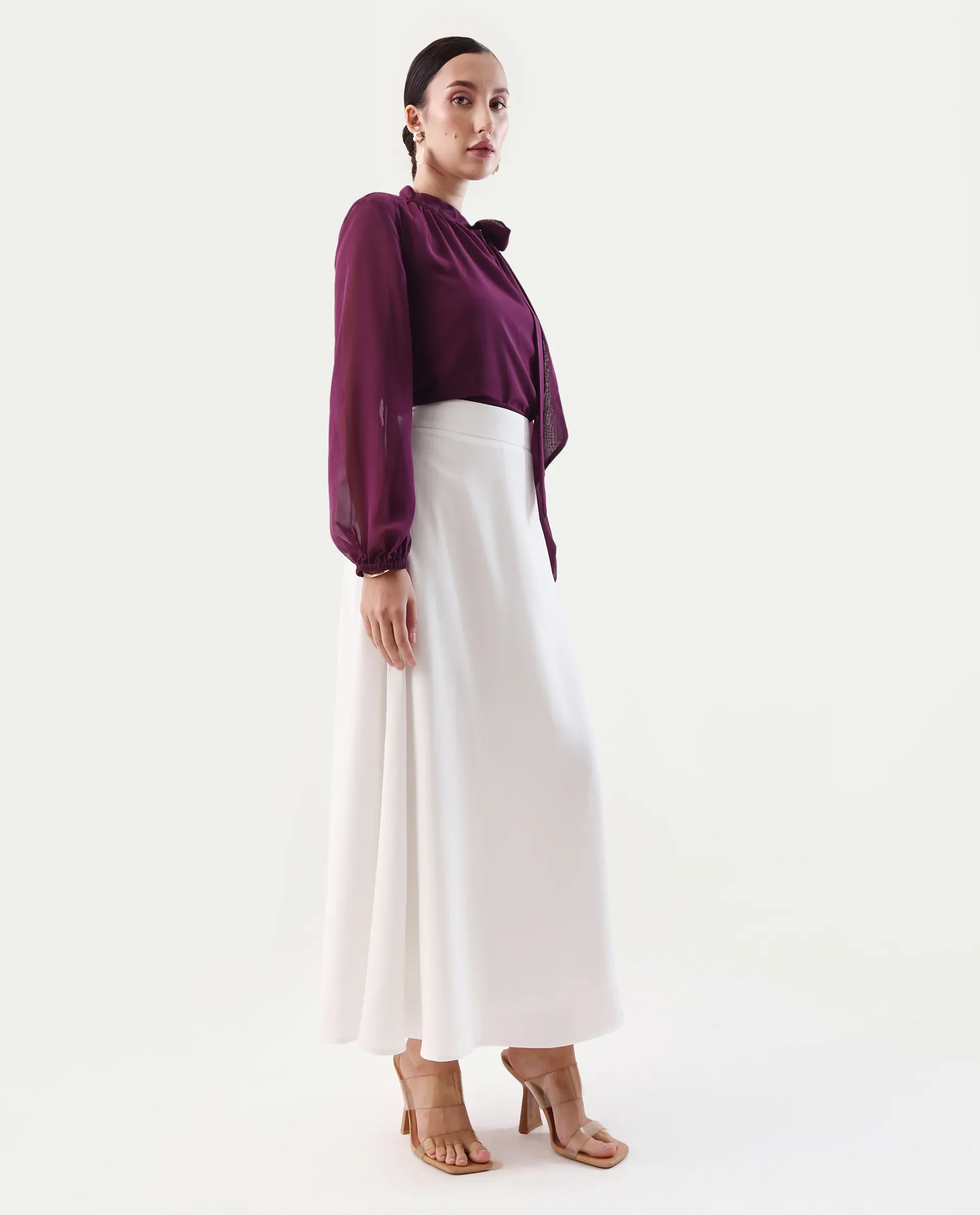 Rareism Women's Nuva B Off White Cotton A-Line Skirt - Image 6