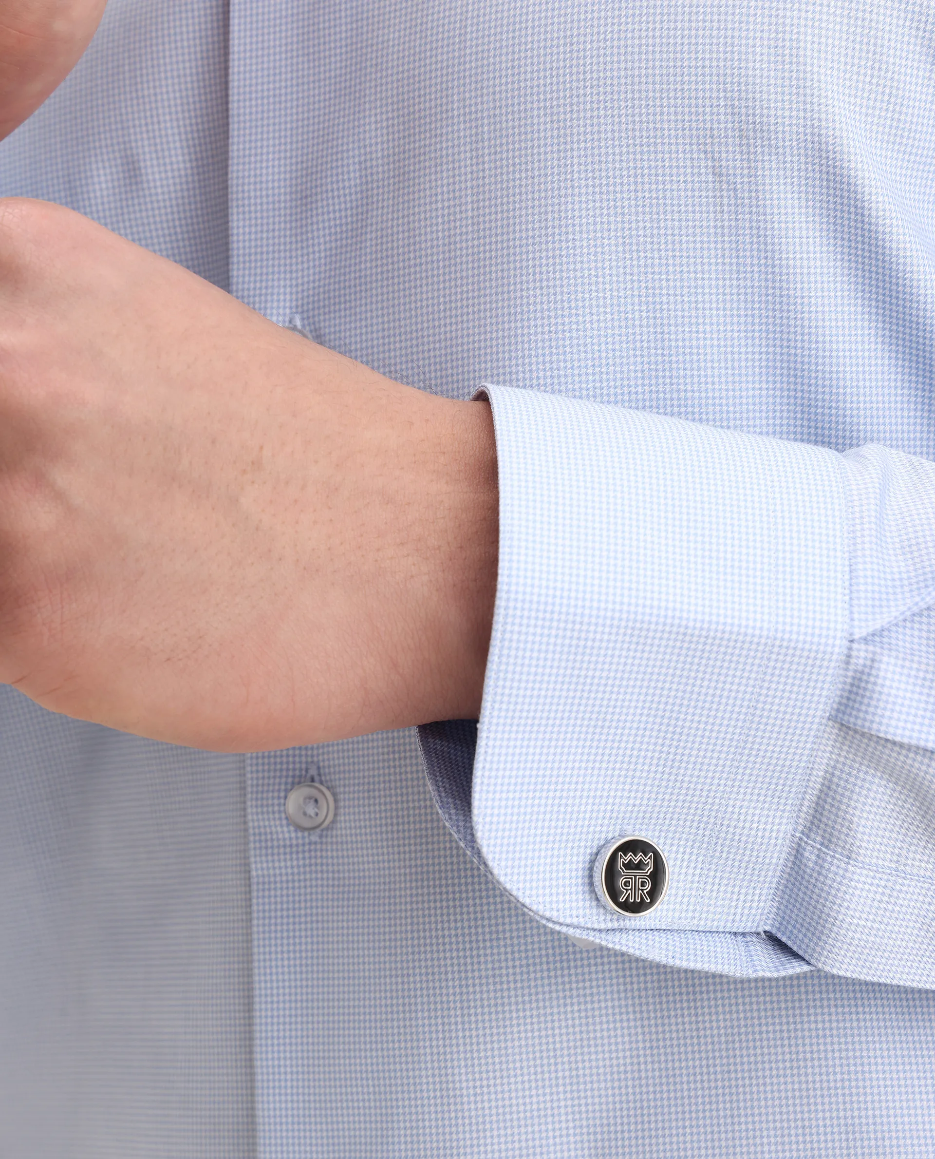 Rare Rabbit Men's Plom Blue Cotton Blend Fabric Collared Neck Regular Fit Plain Shirt - Image 7