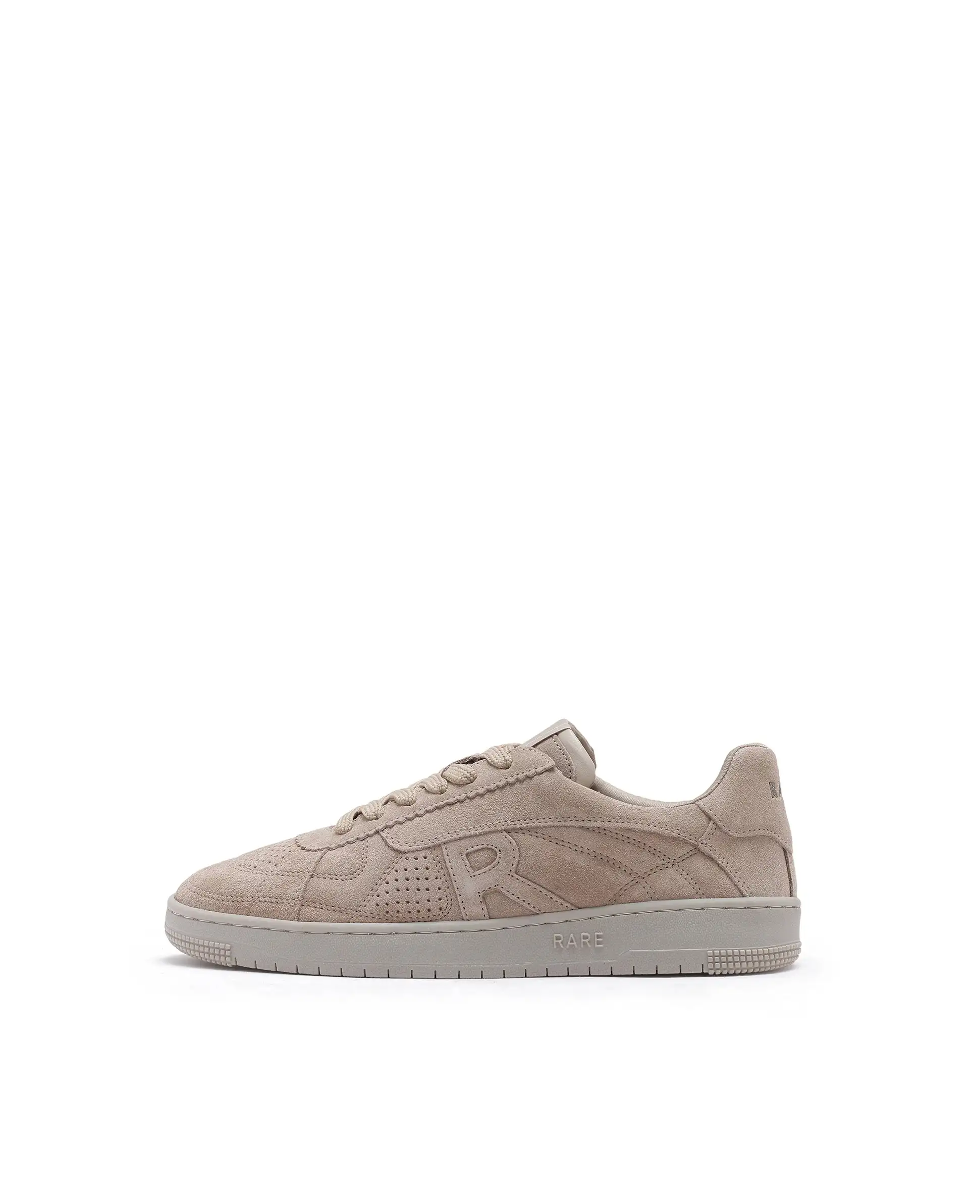 Rare Rabbit Men Ragno Biege Genuine Suede Leather Low-Top Lace Up Sneaker Shoes