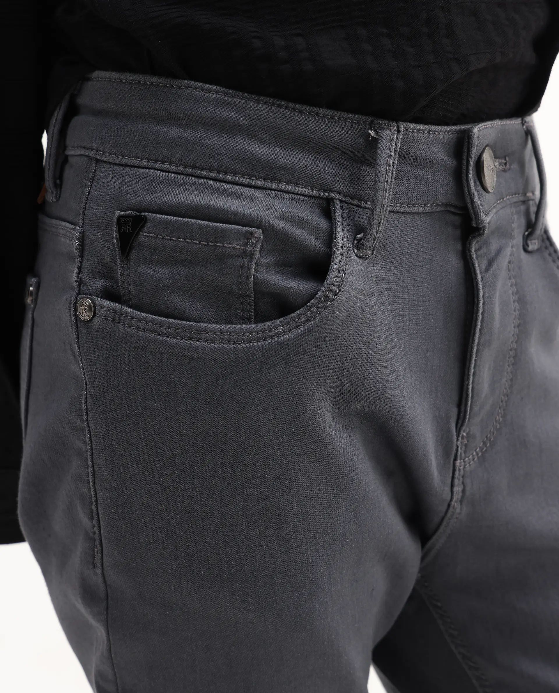 Rare Ones Kids Kino-25 Grey Cotton Button Closure Regular Fit Jeans - Image 4