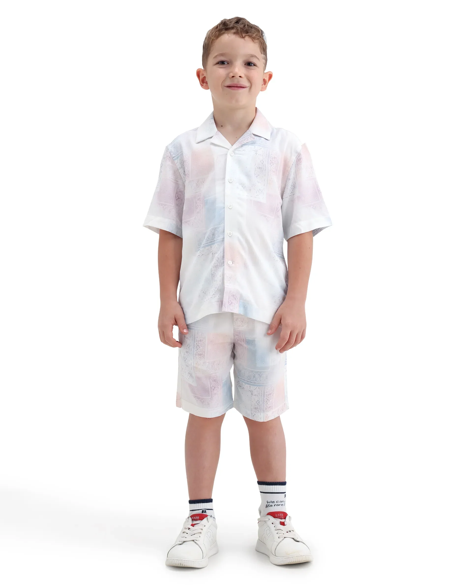 Rare Ones Kids Adrin-B Off White Viscose Button Closure Regular Fit Shorts - Image 5