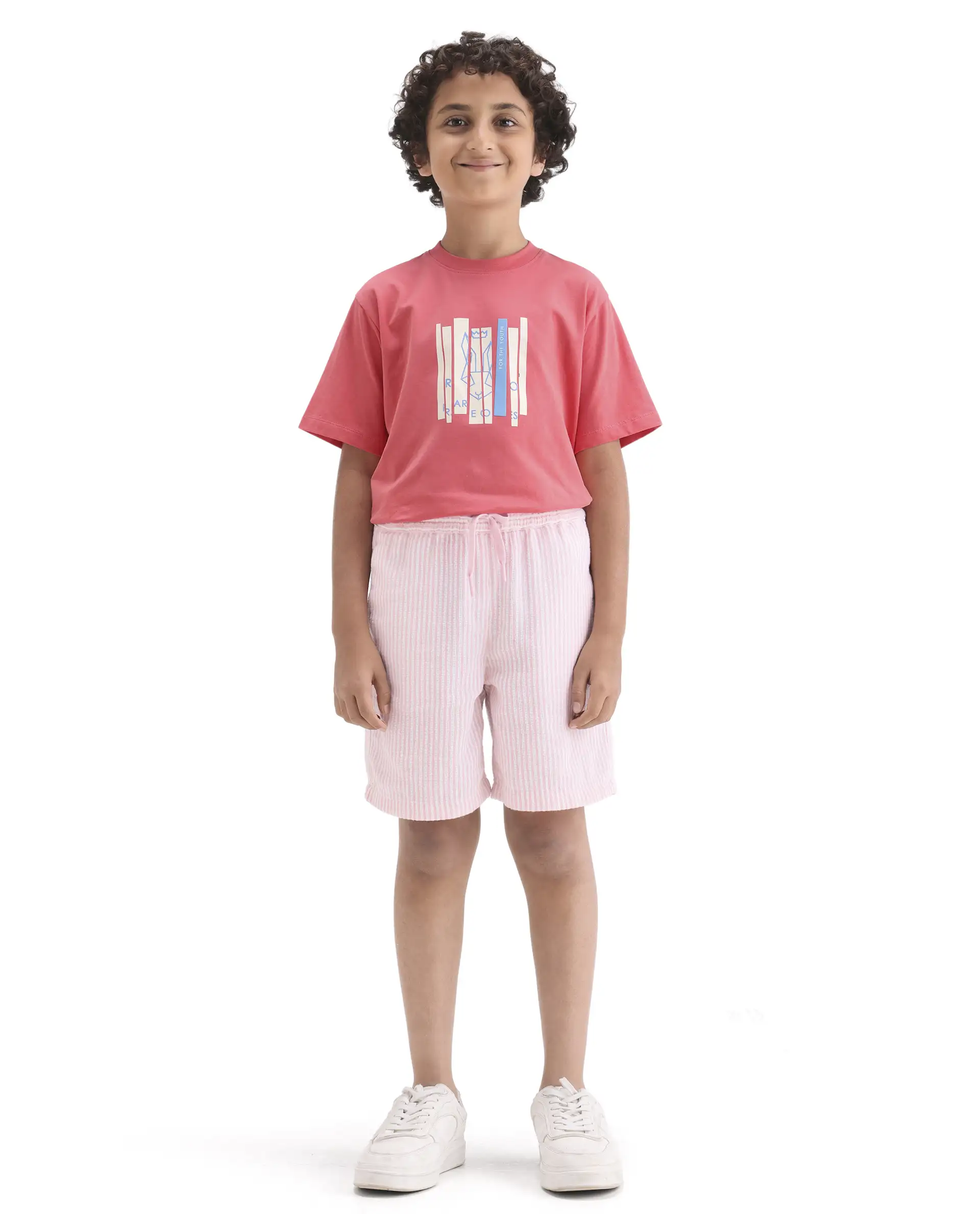 Rare Ones Kids Clyd-B Pink Cotton Blend Button Closure Regular Fit Shorts - Image 4