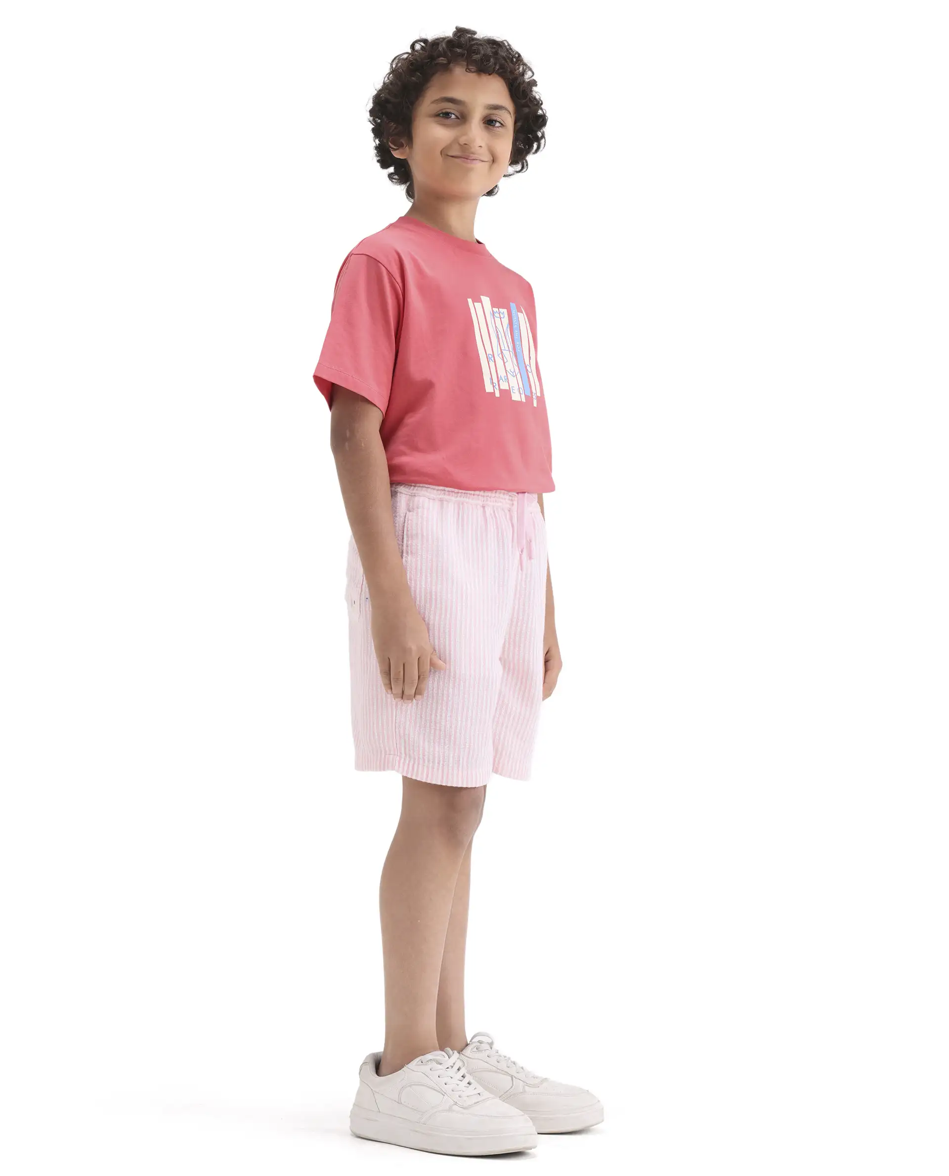 Rare Ones Kids Clyd-B Pink Cotton Blend Button Closure Regular Fit Shorts - Image 6