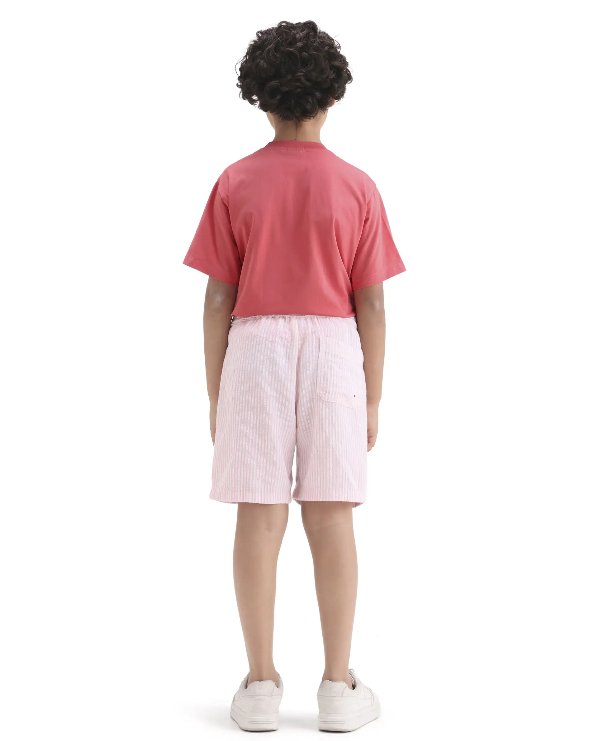 Rare Ones Kids Clyd-B Pink Cotton Blend Button Closure Regular Fit Shorts - Image 7