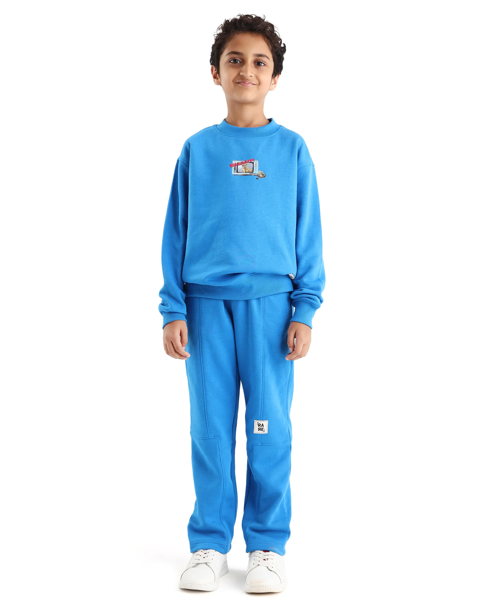 Rare Ones Kids Henry Dark Blue Cotton Graphic Print Oversized Sweatshirt - Image 2