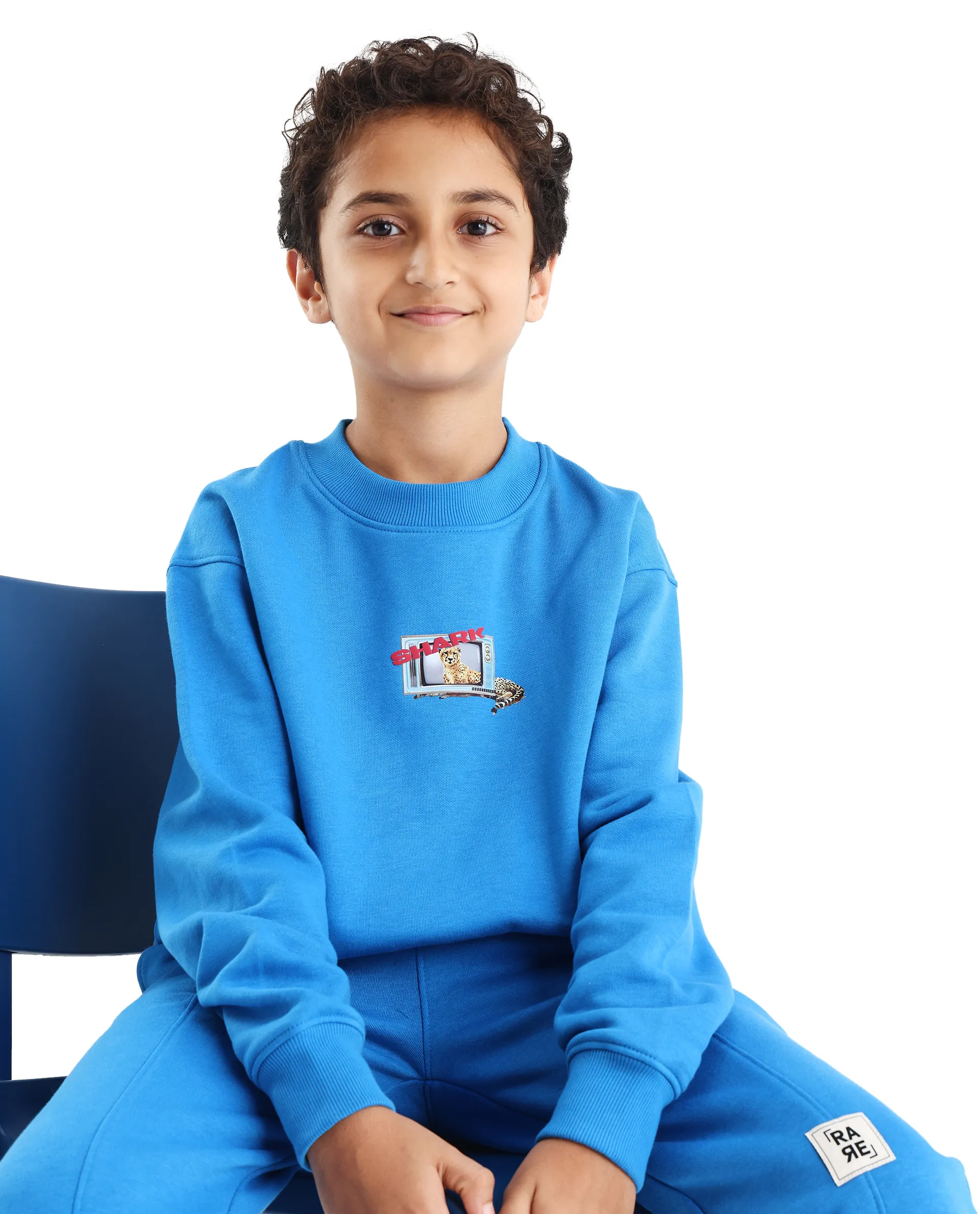 Rare Ones Kids Henry Dark Blue Cotton Graphic Print Oversized Sweatshirt - Image 3