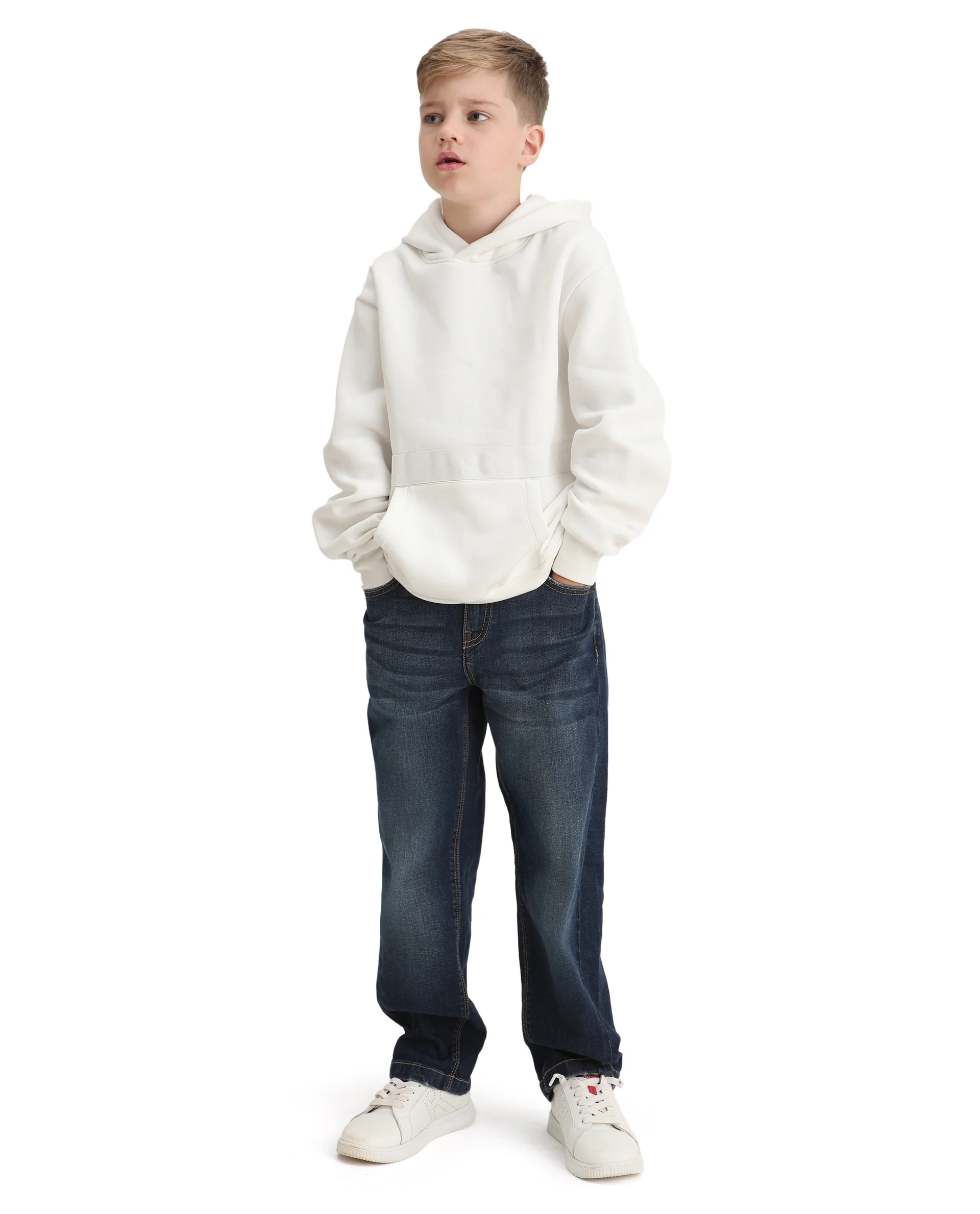 Rare Ones Kids Nexa-K Off White Cotton Hooded Boxy Fit Sweatshirt - Image 2