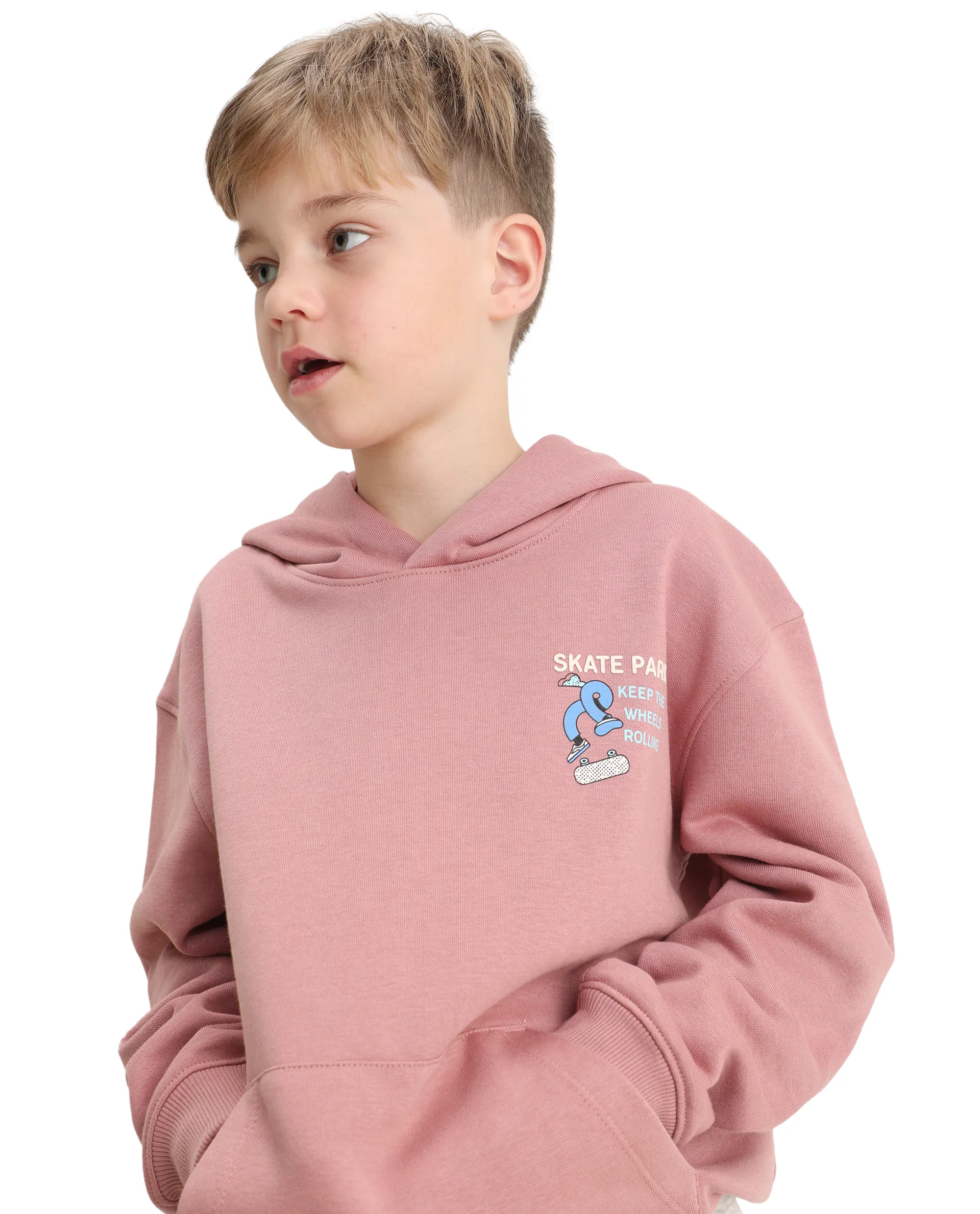 Rare Ones Kids Zaid Dusky Pink Cotton Hd Print Oversized Sweatshirt - Image 3