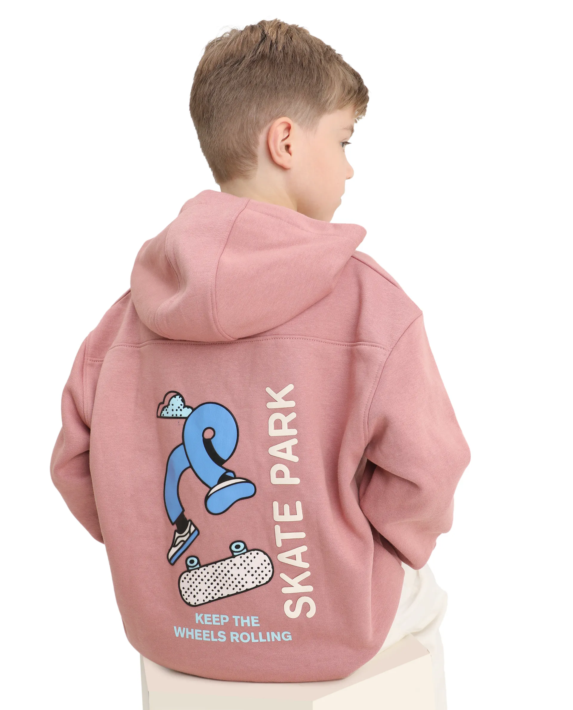 Rare Ones Kids Zaid Dusky Pink Cotton Hd Print Oversized Sweatshirt - Image 5