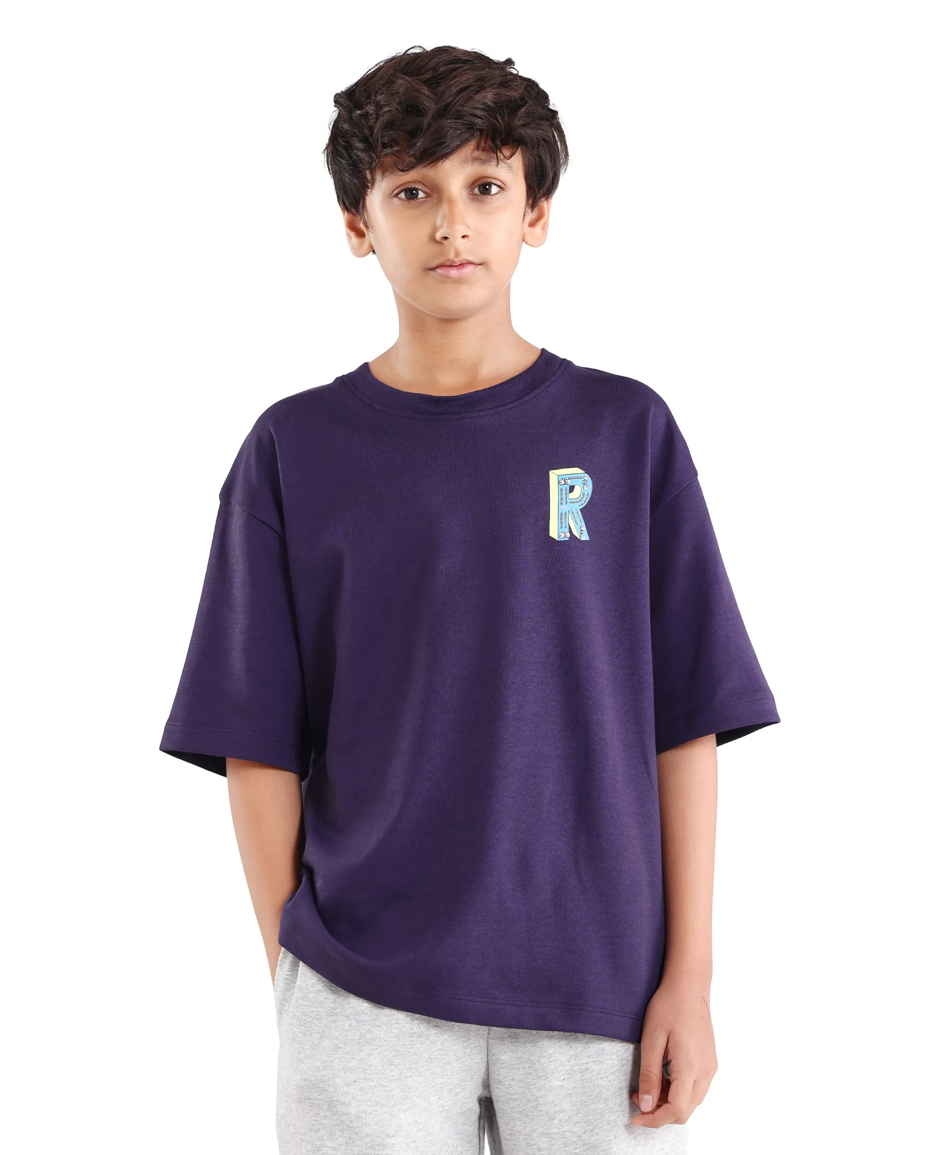 Rare Ones Kids Odin Purple Cotton Blend Pull-On Closure Puff Print Boxy Fit T-Shirt - Image 3