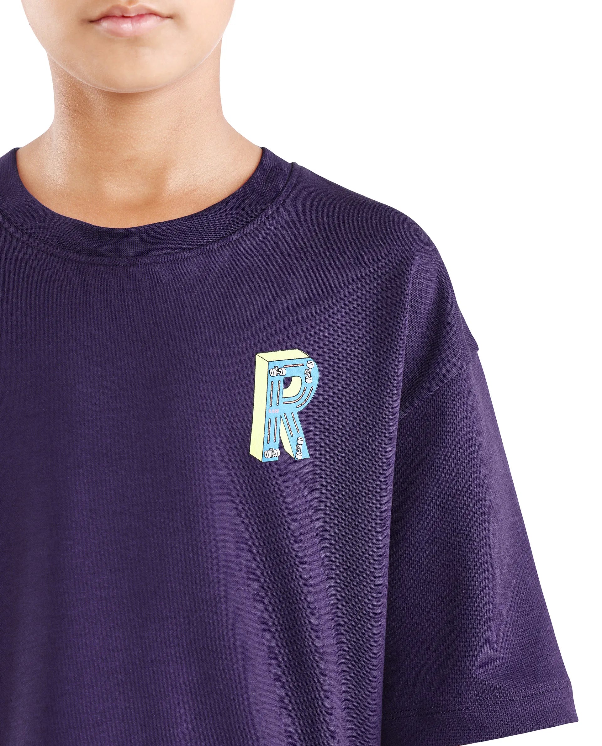 Rare Ones Kids Odin Purple Cotton Blend Pull-On Closure Puff Print Boxy Fit T-Shirt - Image 4