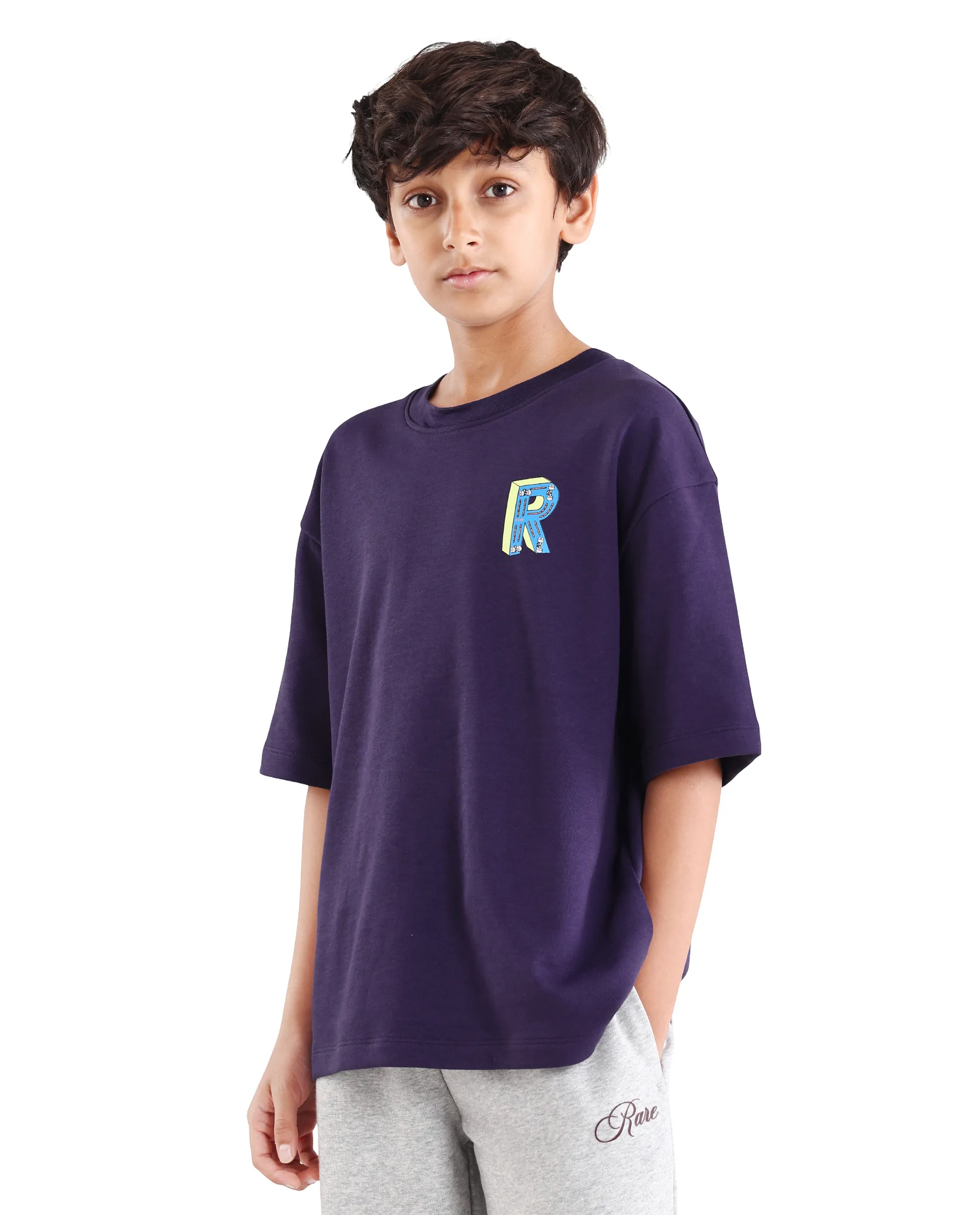Rare Ones Kids Odin Purple Cotton Blend Pull-On Closure Puff Print Boxy Fit T-Shirt - Image 5