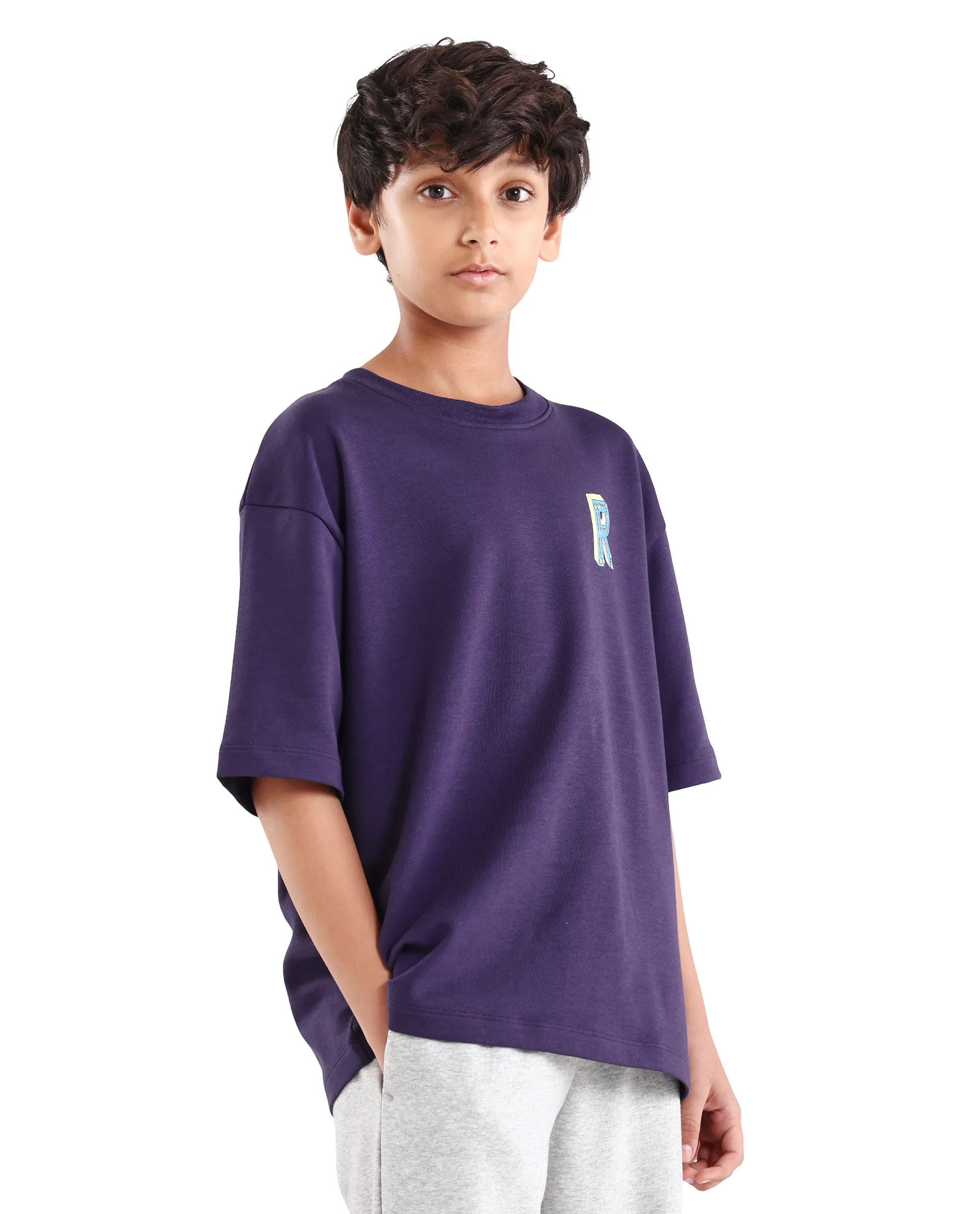 Rare Ones Kids Odin Purple Cotton Blend Pull-On Closure Puff Print Boxy Fit T-Shirt - Image 6