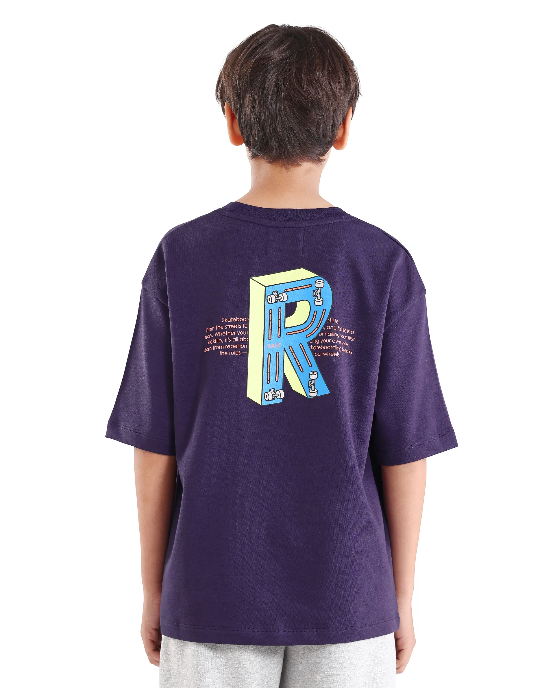 Rare Ones Kids Odin Purple Cotton Blend Pull-On Closure Puff Print Boxy Fit T-Shirt - Image 7