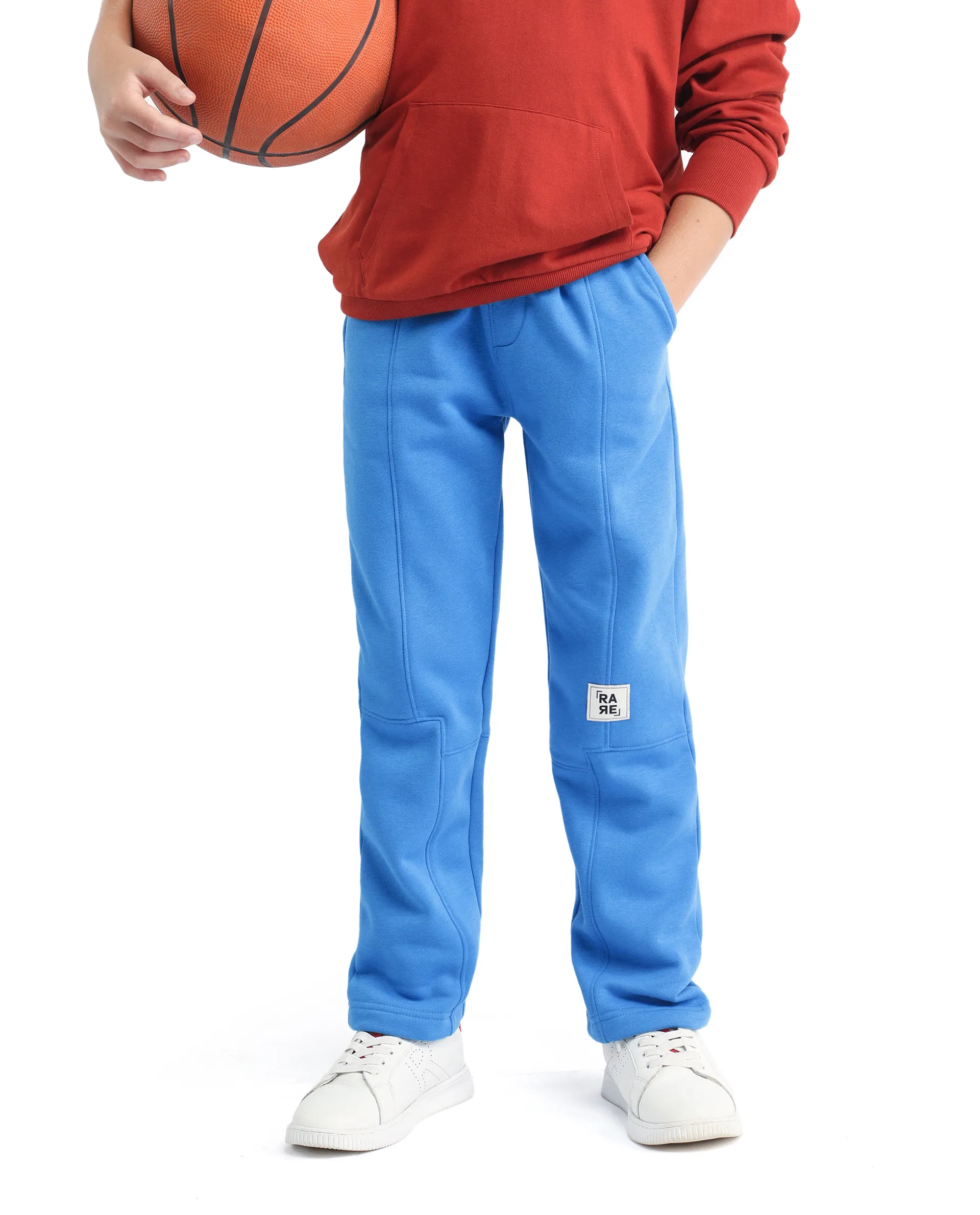 Rare Ones Kids Henry-B Dark Blue Cotton Plain Regular Fit Trackpant - Image 2