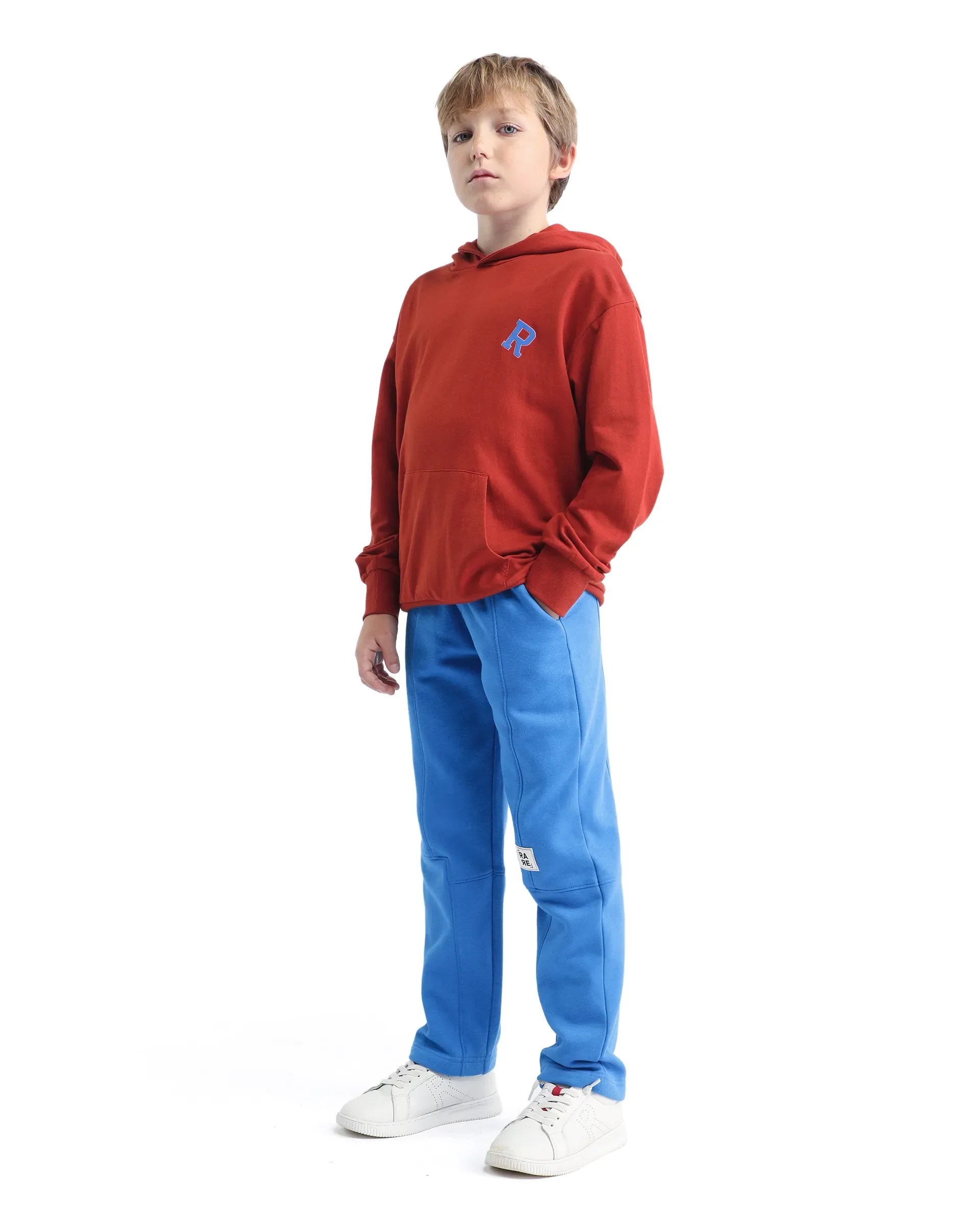Rare Ones Kids Henry-B Dark Blue Cotton Plain Regular Fit Trackpant - Image 5