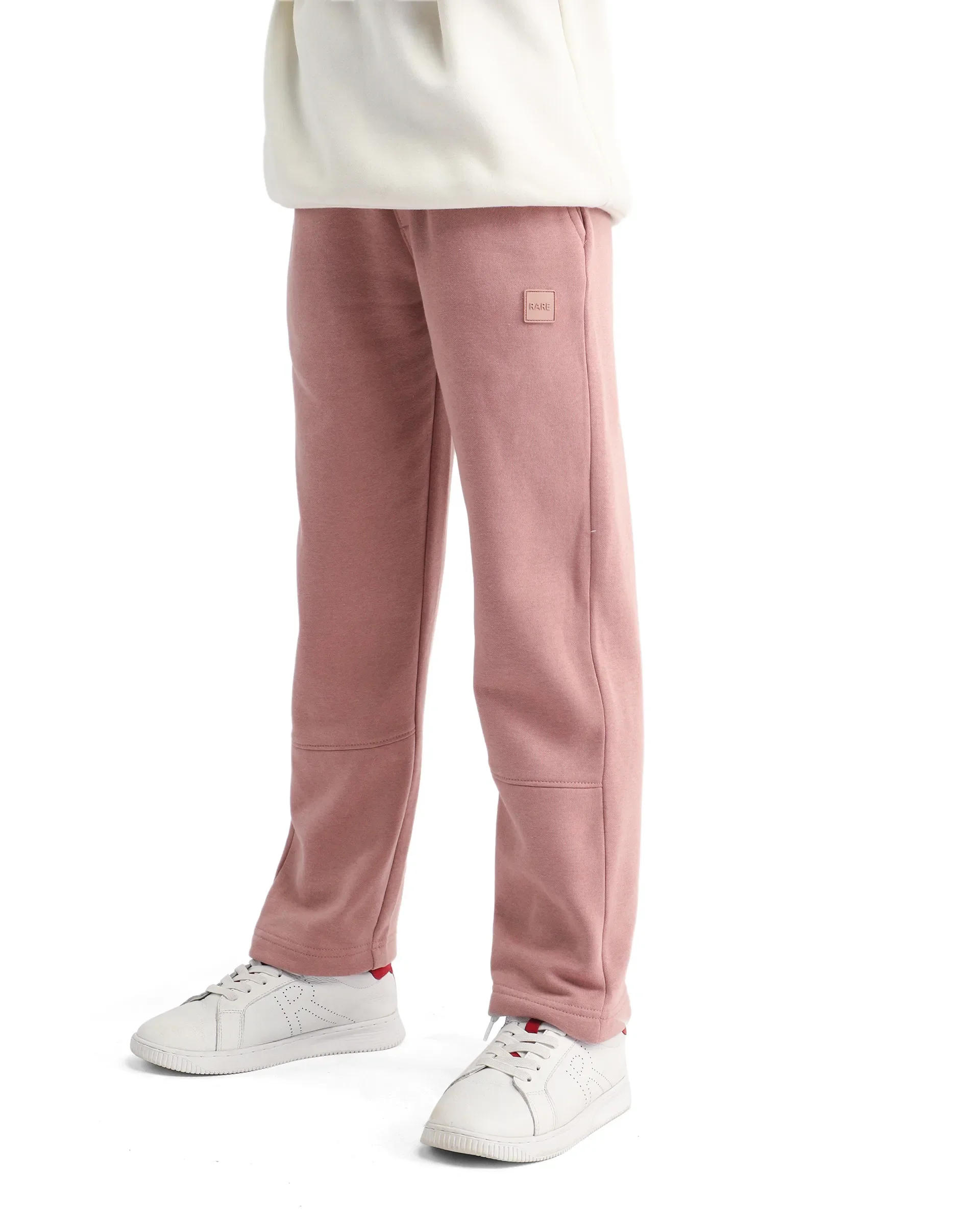 Rare Ones Kids Zaid-B Dusky Pink Cotton Plain Regular Fit Trackpant - Image 2