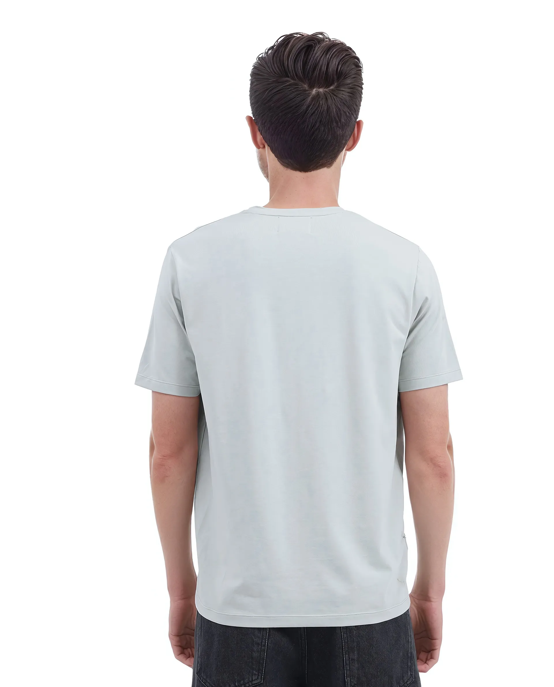 Rare Rabbit Men's Rolt Dusky Green Cotton Graphic Print Regular Fit Half Sleeve Crew Neck T-Shirt - Image 4