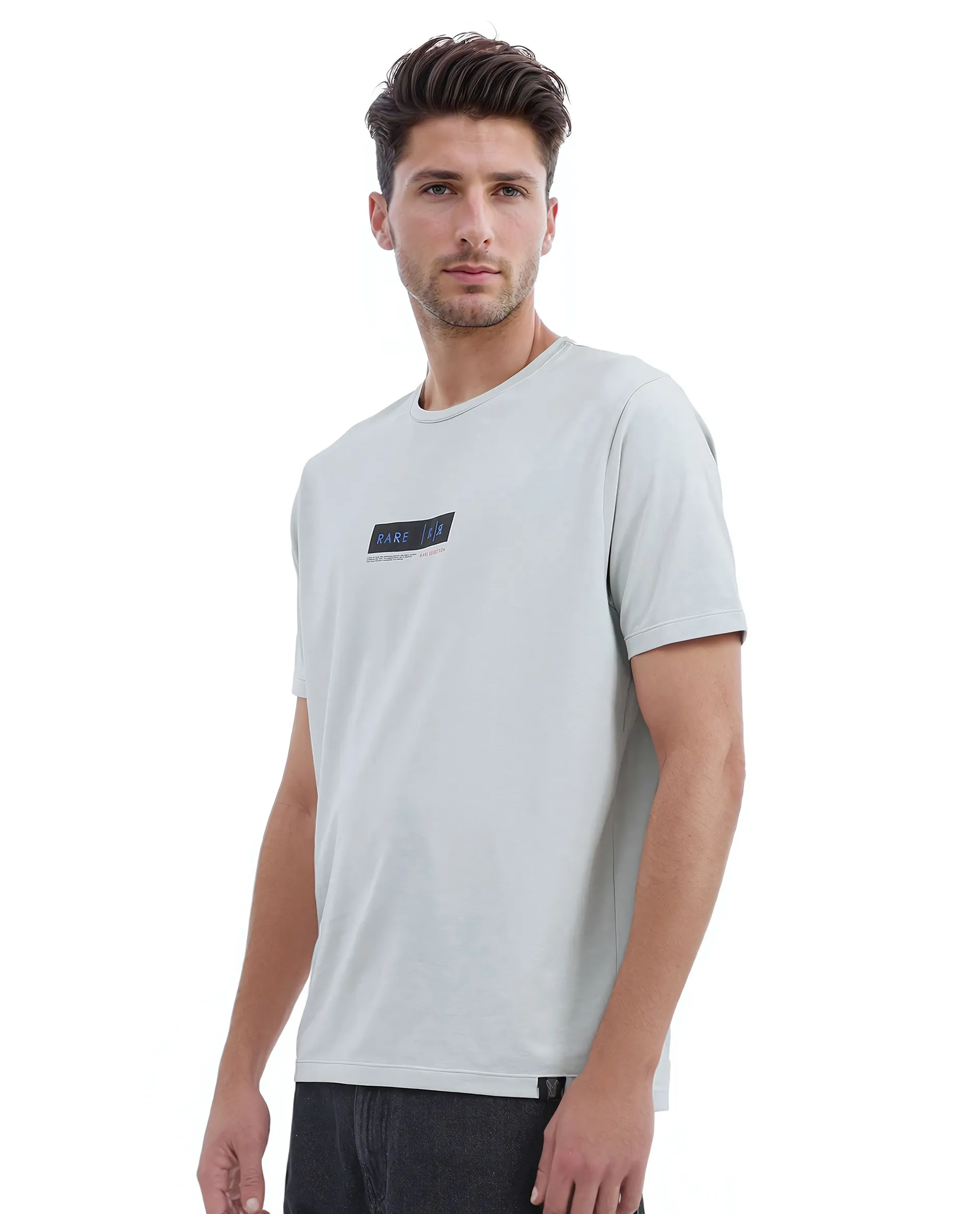 Rare Rabbit Men's Rolt Dusky Green Cotton Graphic Print Regular Fit Half Sleeve Crew Neck T-Shirt - Image 8
