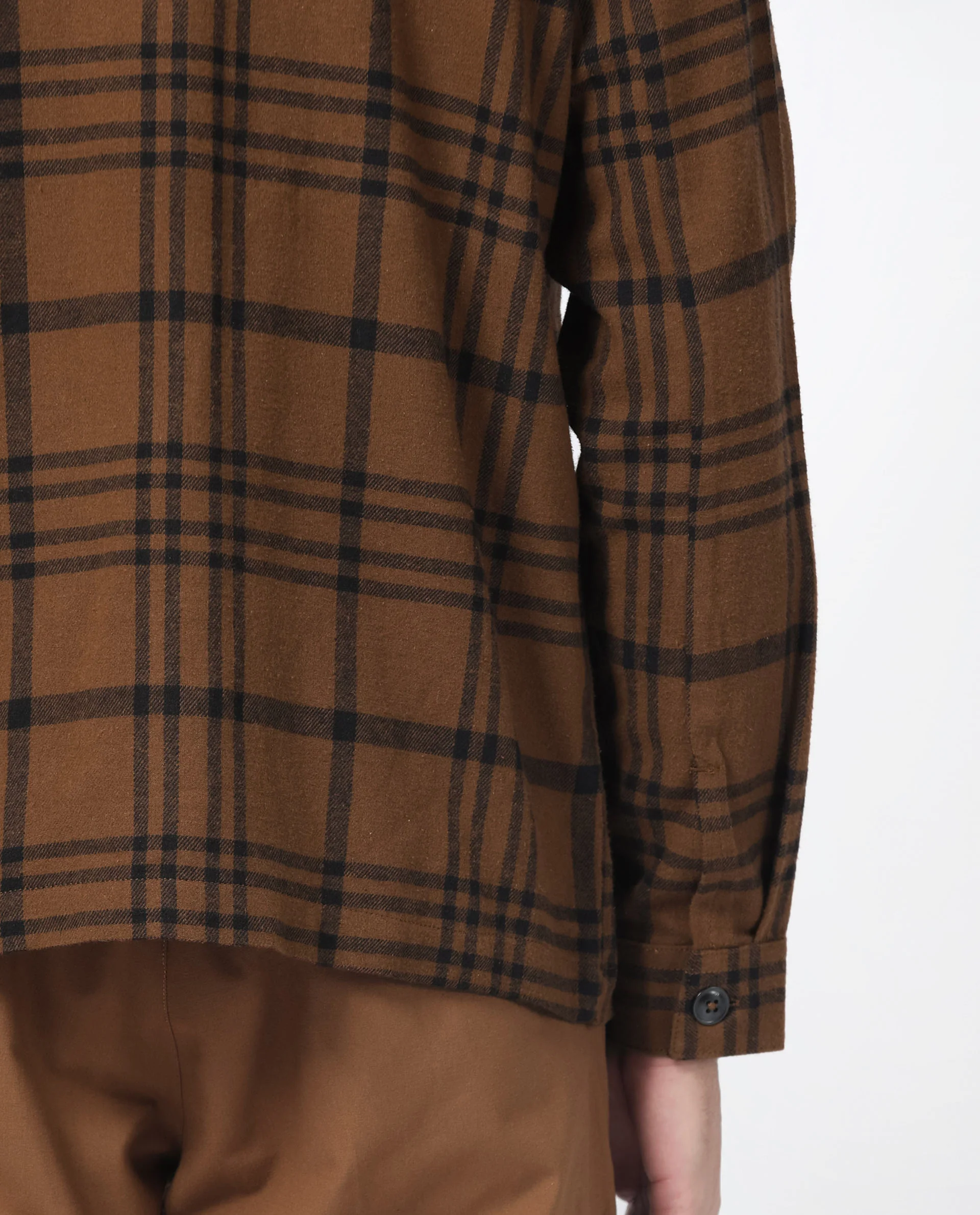 Rare Rabbit Men's Rousso Brown Cotton Checked Print Relaxed Fit Full Sleeve Spread Collar Shacket - Image 6