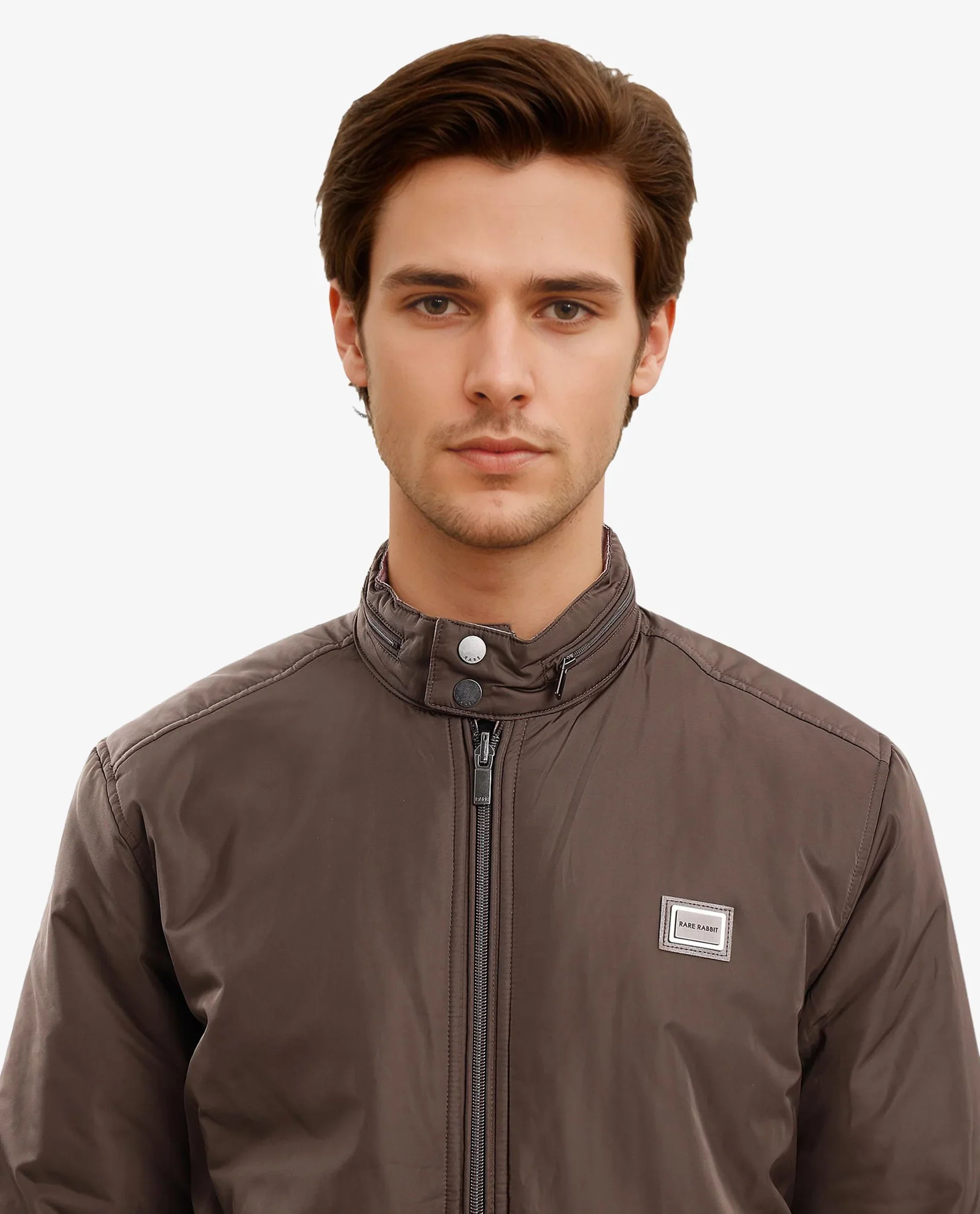 Rare Rabbit Men's Royban-2 Green Polyester Plain Regular Fit Full Sleeve High Neck Jacket - Image 6