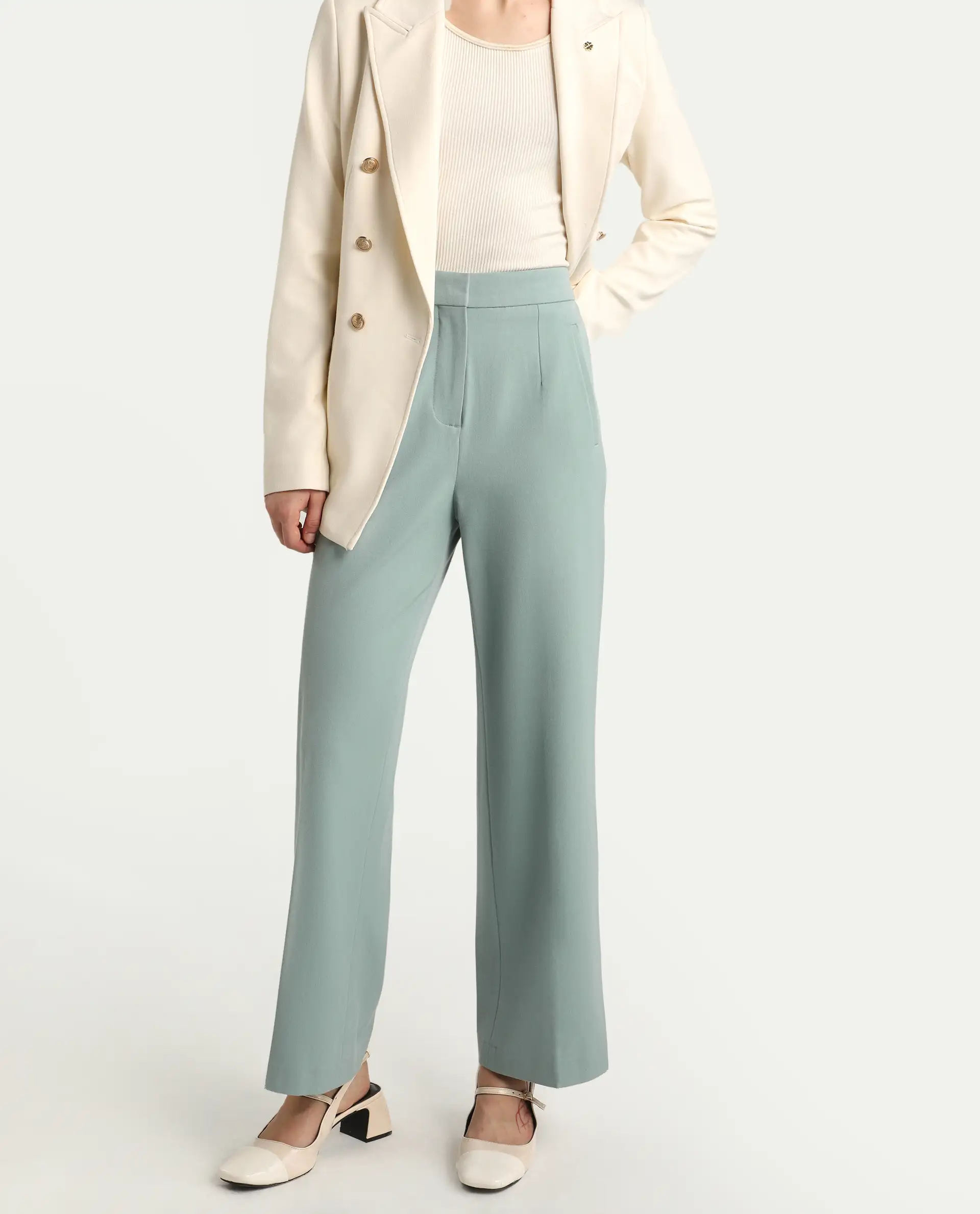 Rareism Women's Srait Aqua Polyester Straight Fit Travel Trouser - Image 2