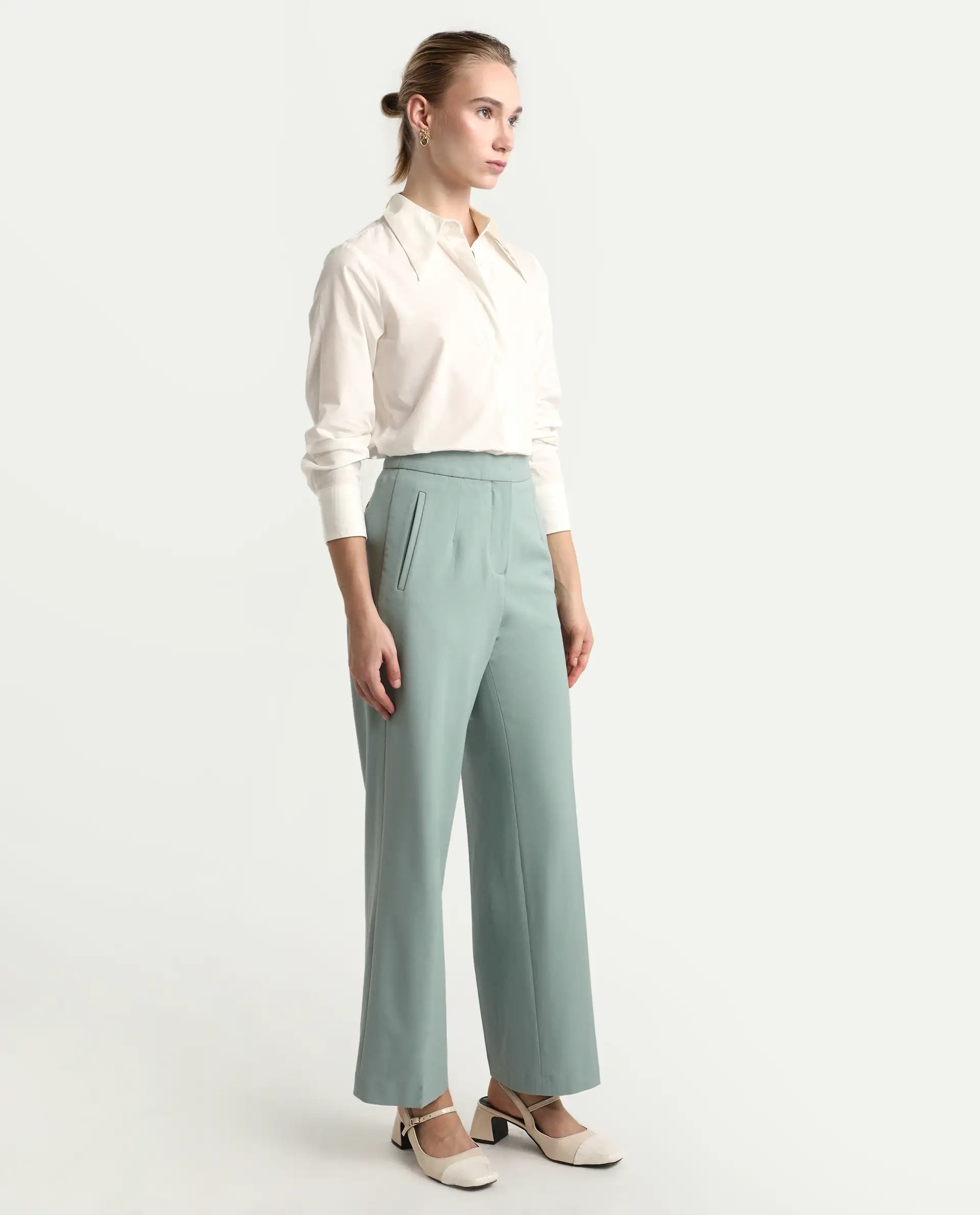 Rareism Women's Srait Aqua Polyester Straight Fit Travel Trouser - Image 5