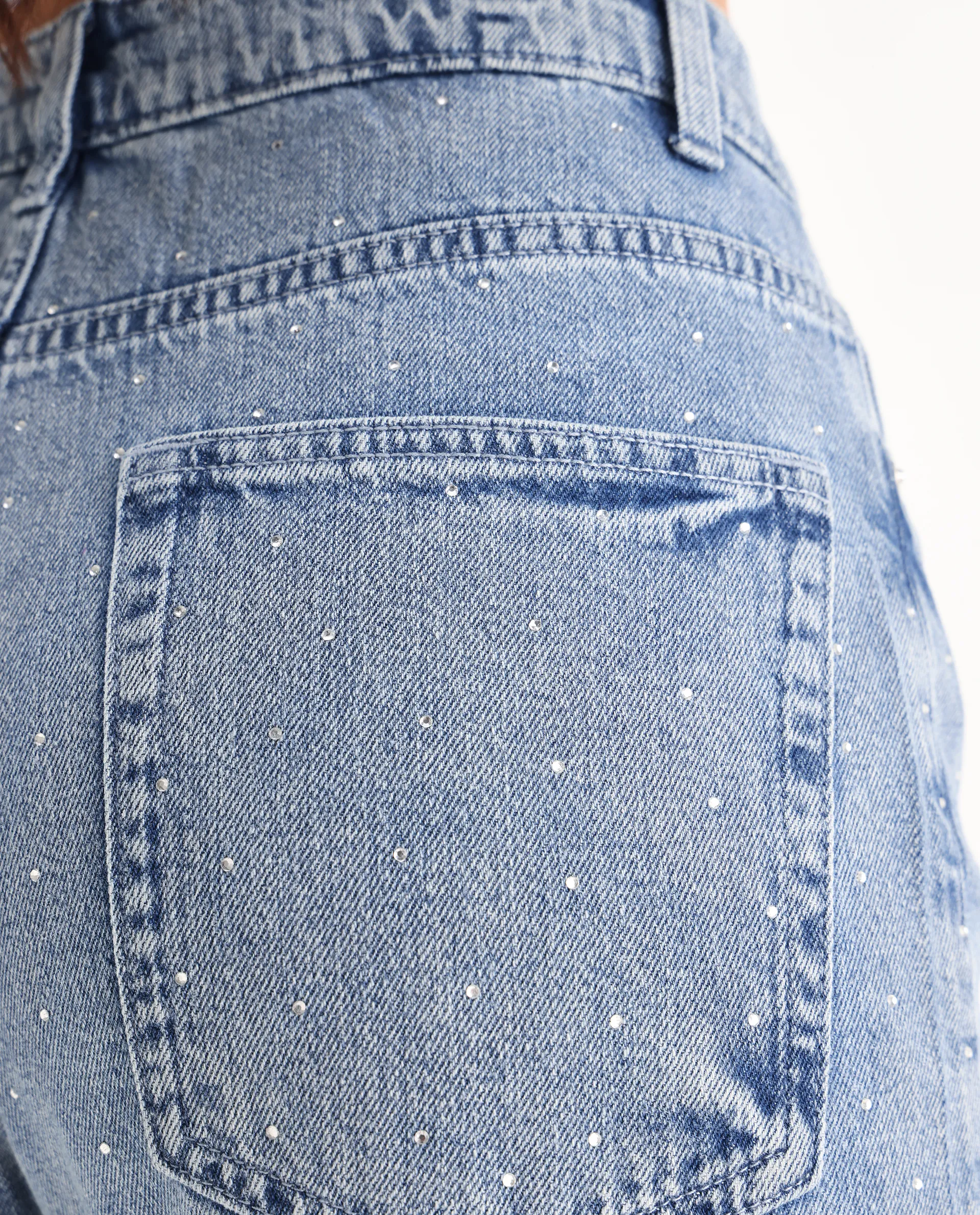 Rareism Women's Study Blue Cotton Blend Plain Ankle Length Smart Straight Fit Jeans - Image 8