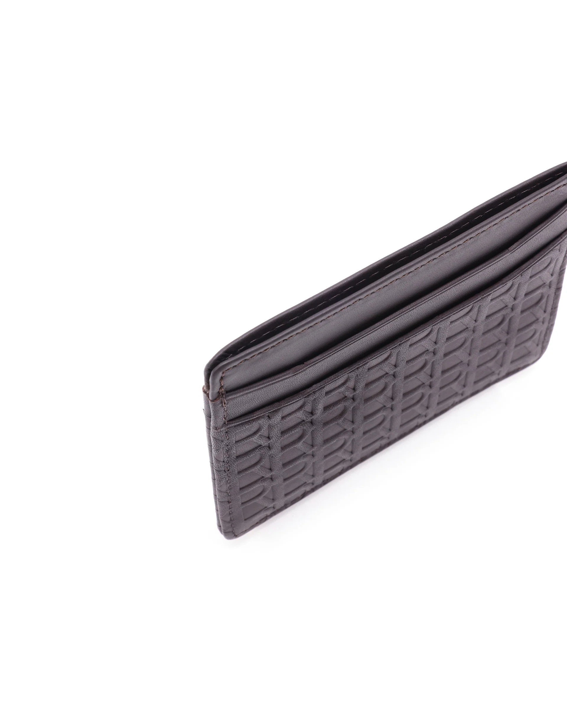 Rare Rabbit Mens Tella Brown Slim Rfid Monogram Print Credit Card Holder - Image 4