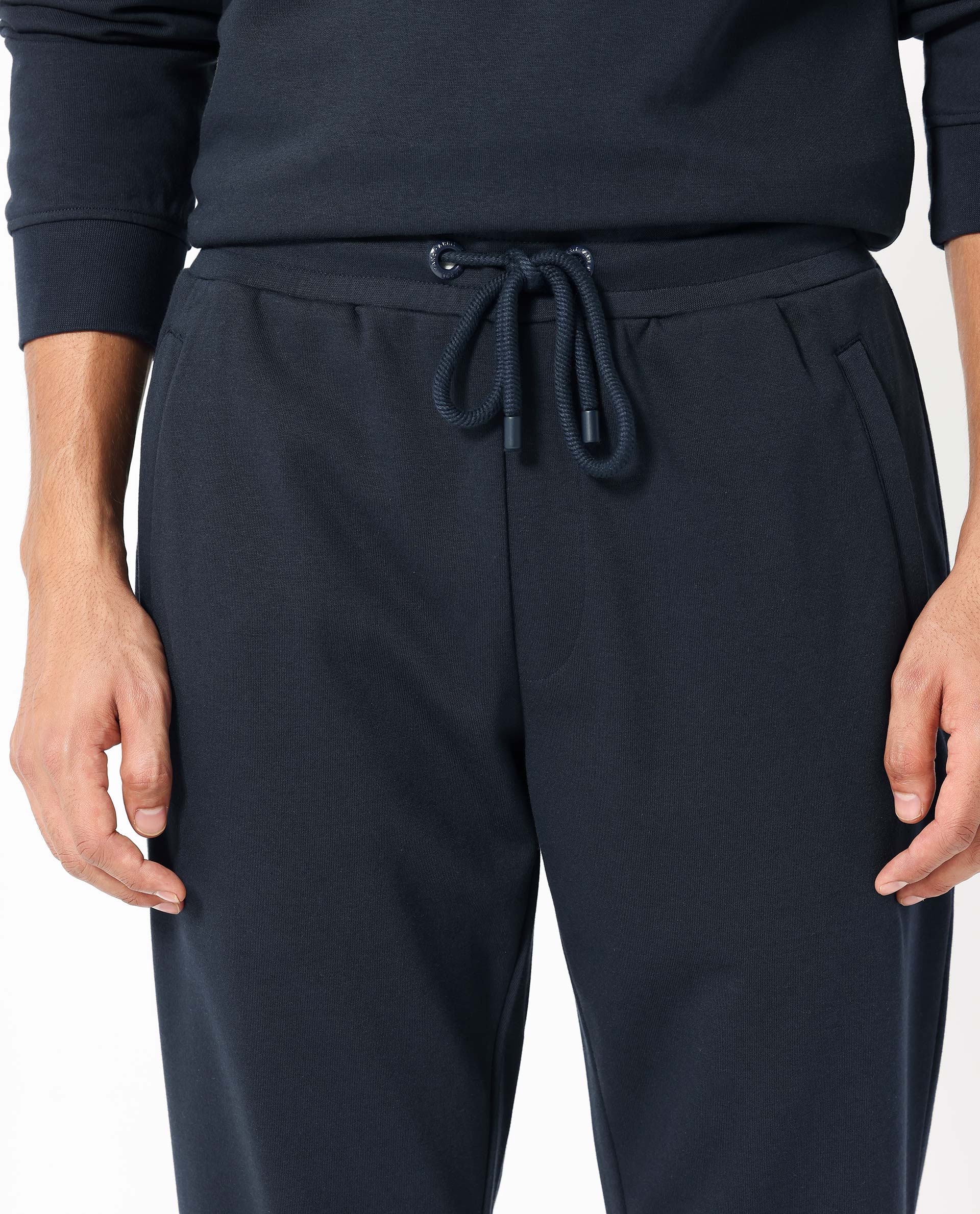 Rare Rabbit Men's Toka Navy Cotton Polka Print Regular Fit Joggers - Image 6