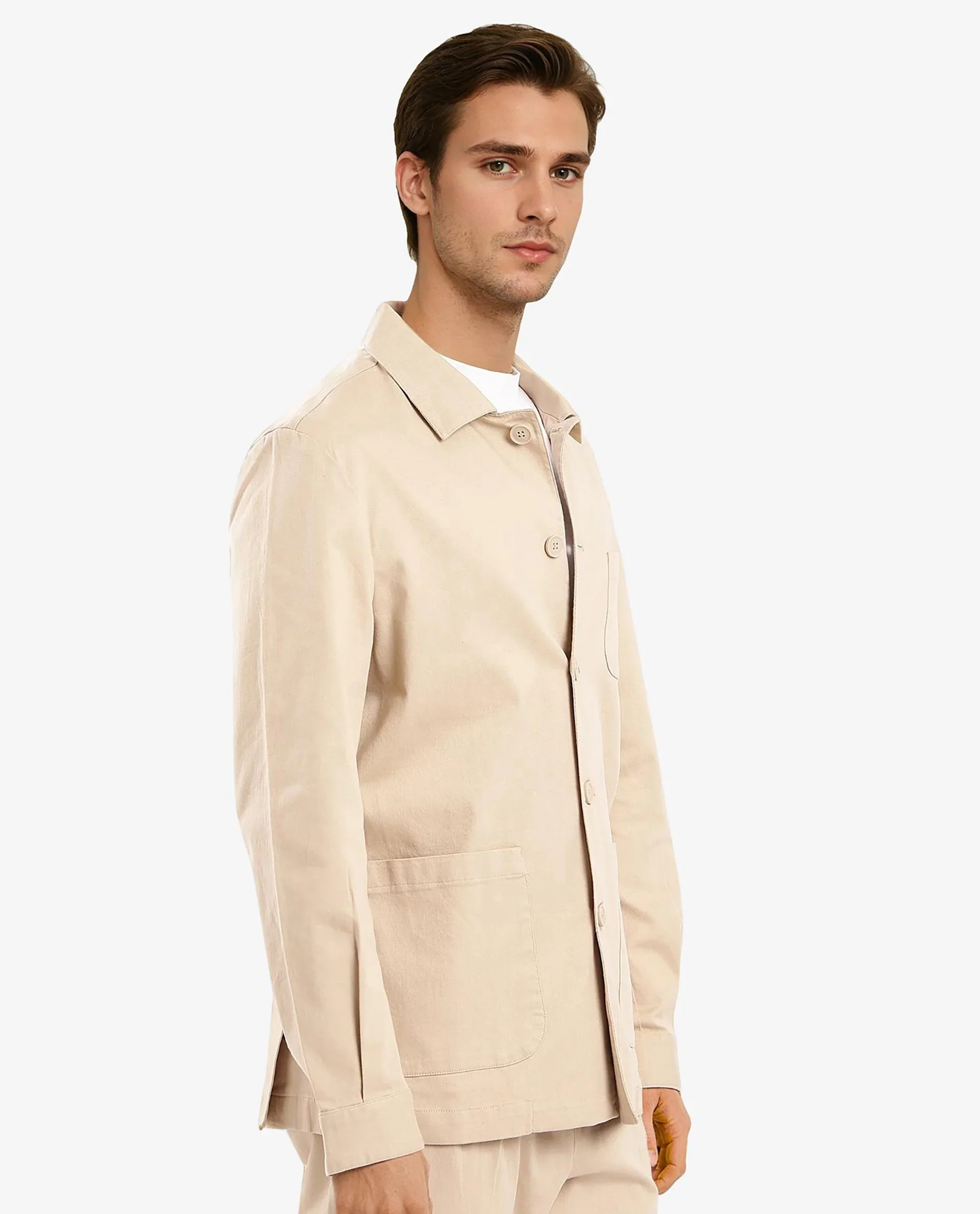 Rare Rabbit Men's Torroy Beige Cotton Blend Plain Regular Fit Full Sleeve Spread Collar Jacket - Image 9