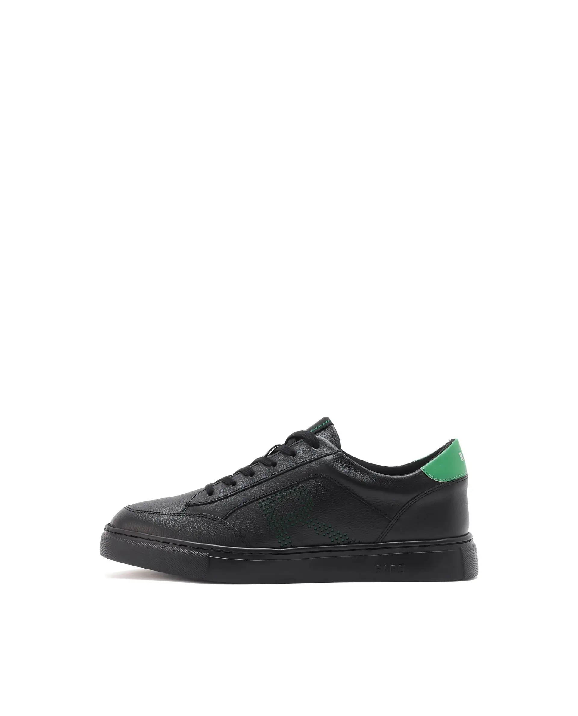 Rare Rabbit Men Vortex Black Low-Top Genuine Leather Lazer Lace-Up Sneaker Shoes - Image 9