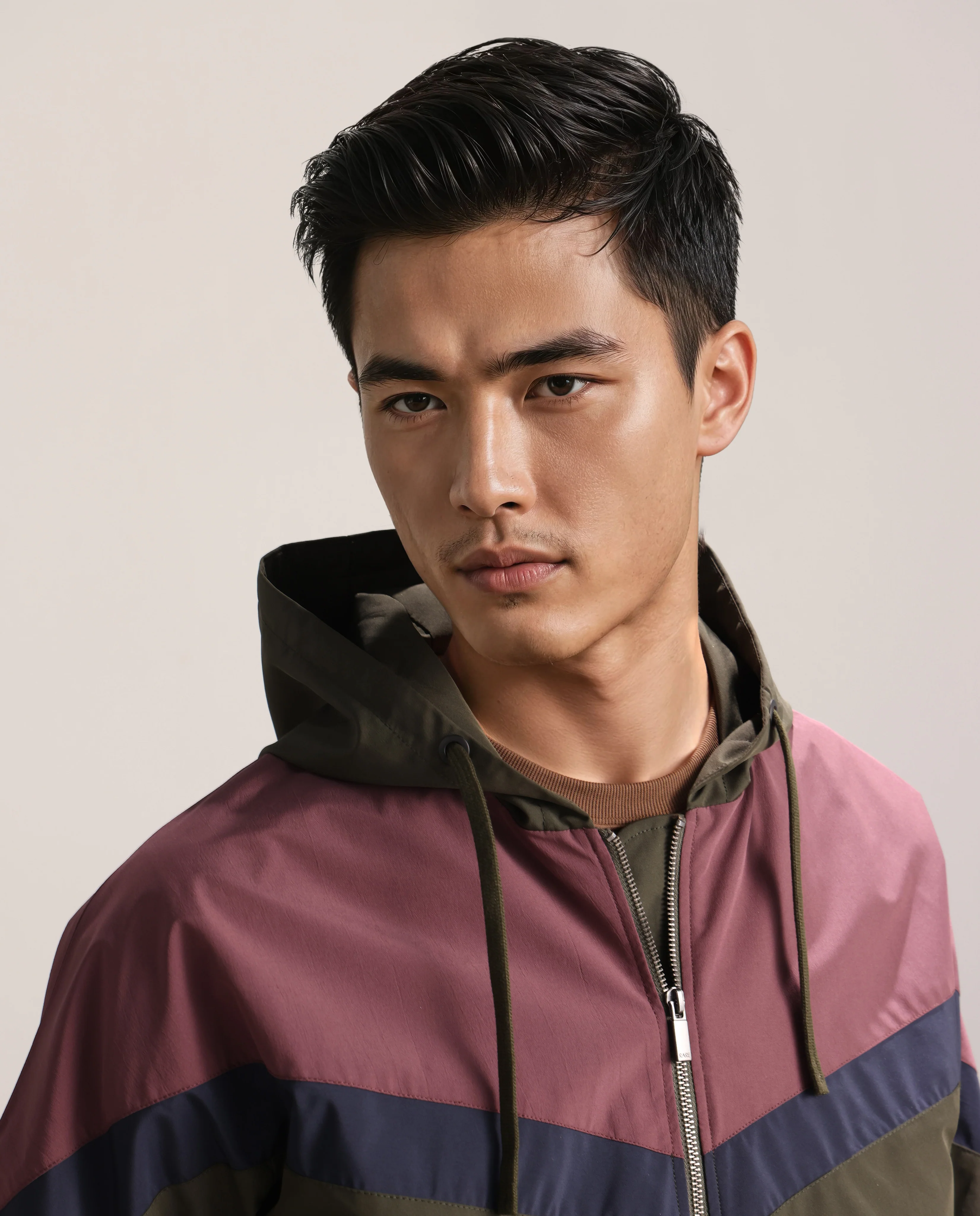 Rare Rabbit Men's Waber Olive Polyester Cut And Sew Regular Fit Full Sleeve Hooded Jacket - Image 2