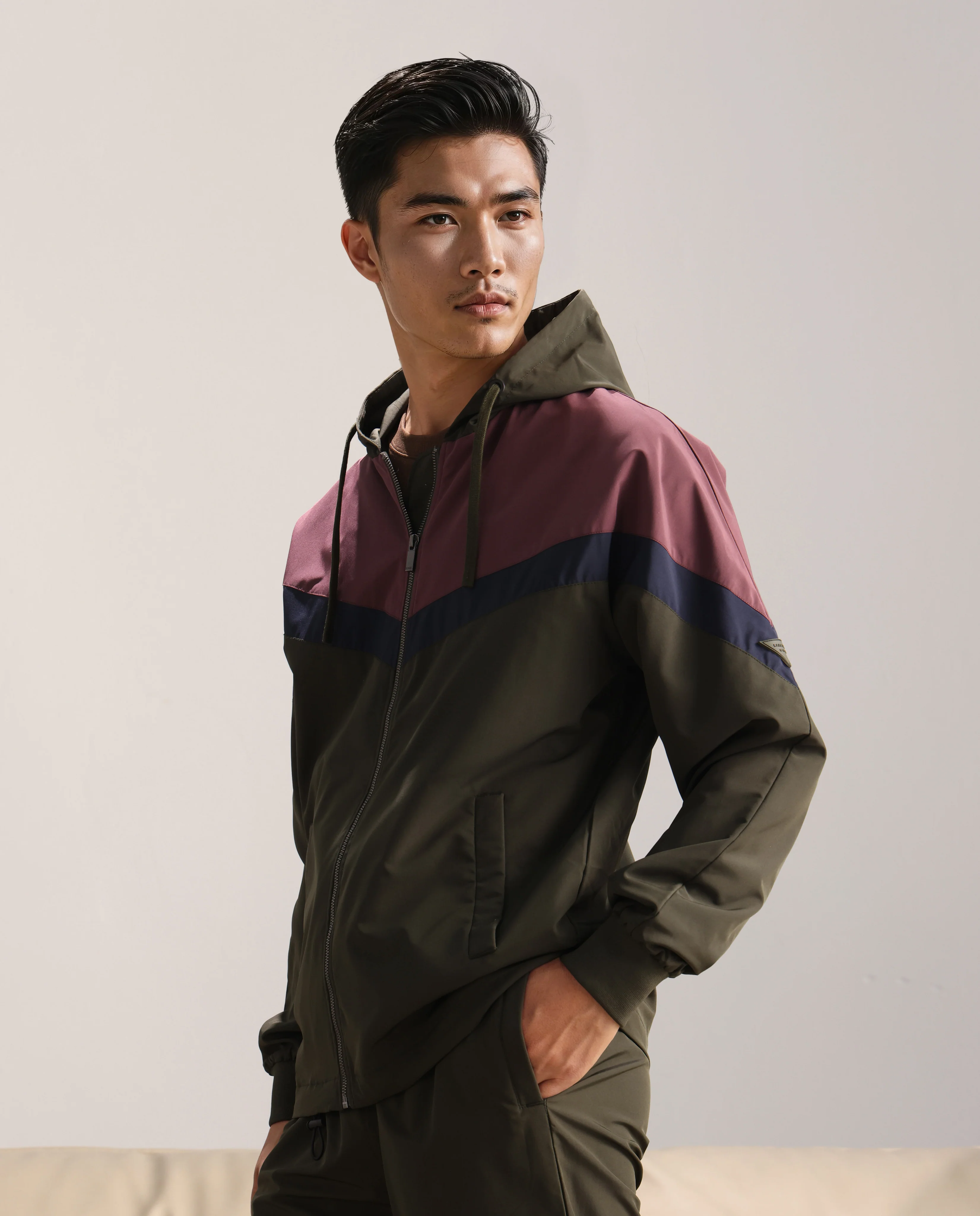 Rare Rabbit Men's Waber Olive Polyester Cut And Sew Regular Fit Full Sleeve Hooded Jacket - Image 5