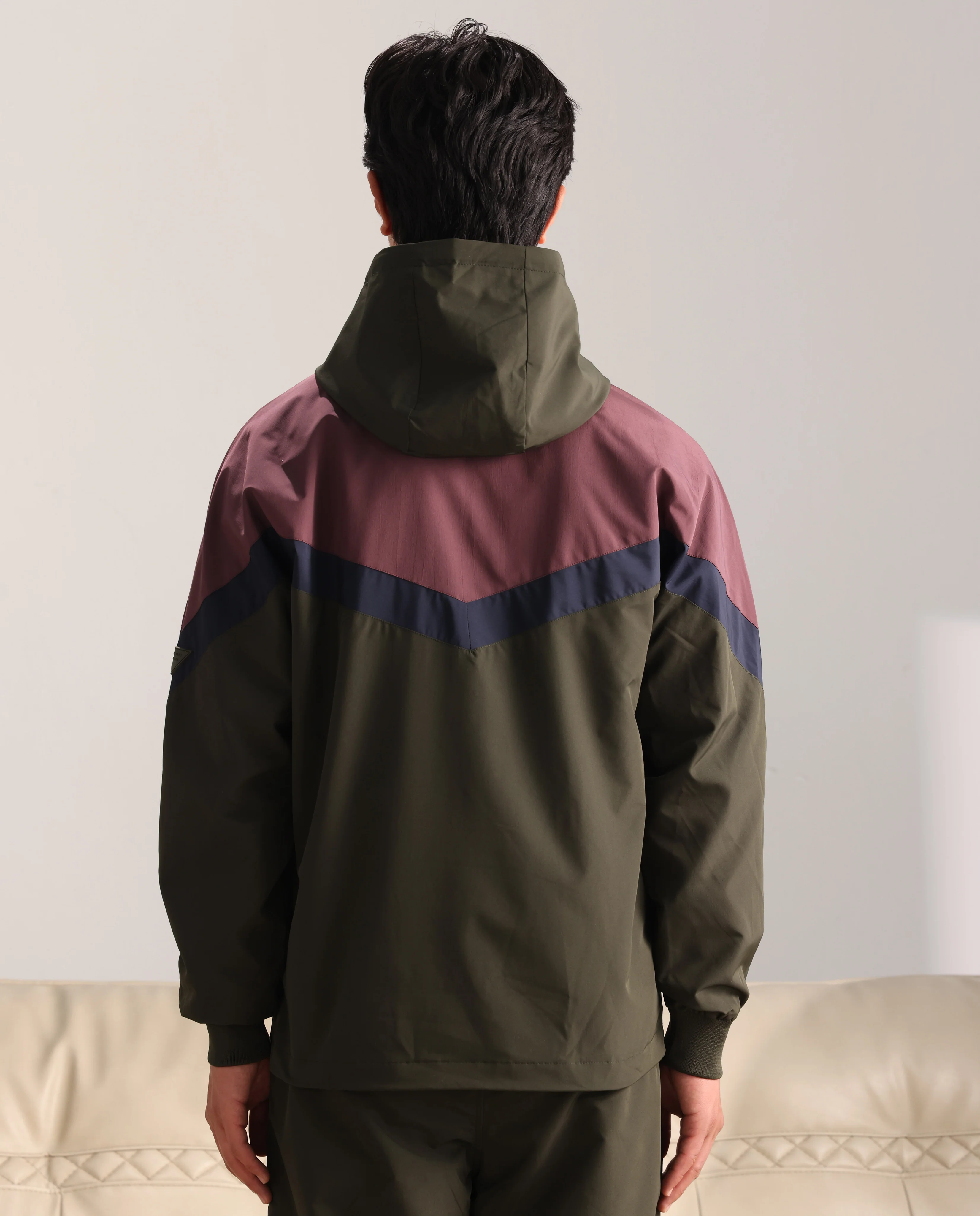 Rare Rabbit Men's Waber Olive Polyester Cut And Sew Regular Fit Full Sleeve Hooded Jacket - Image 6
