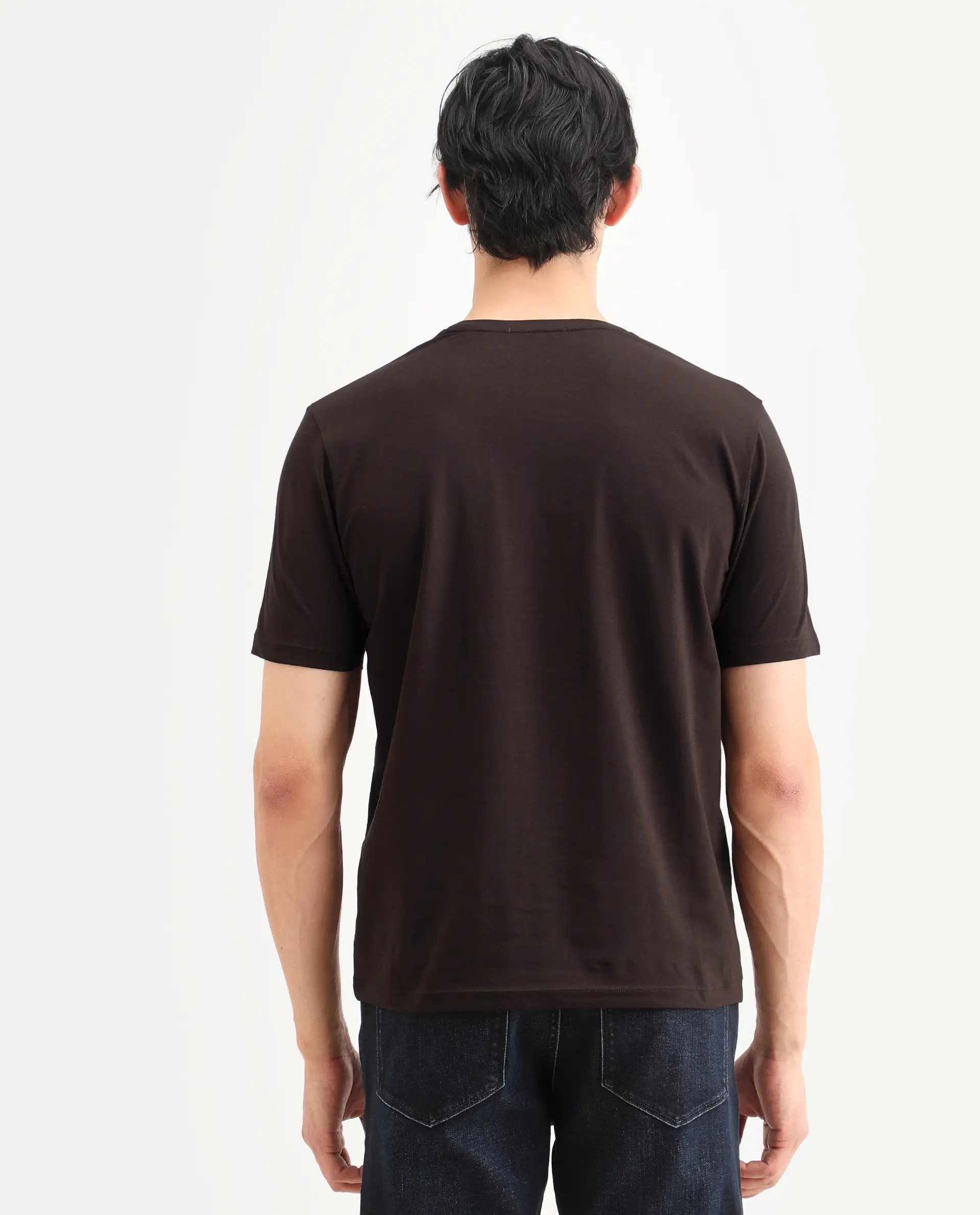 Rare Rabbit Men's Wan Light Brown Cotton Blend Fabric Half Sleeve Crew Neck Regular Fit Graphic Print T-Shirt - Image 7