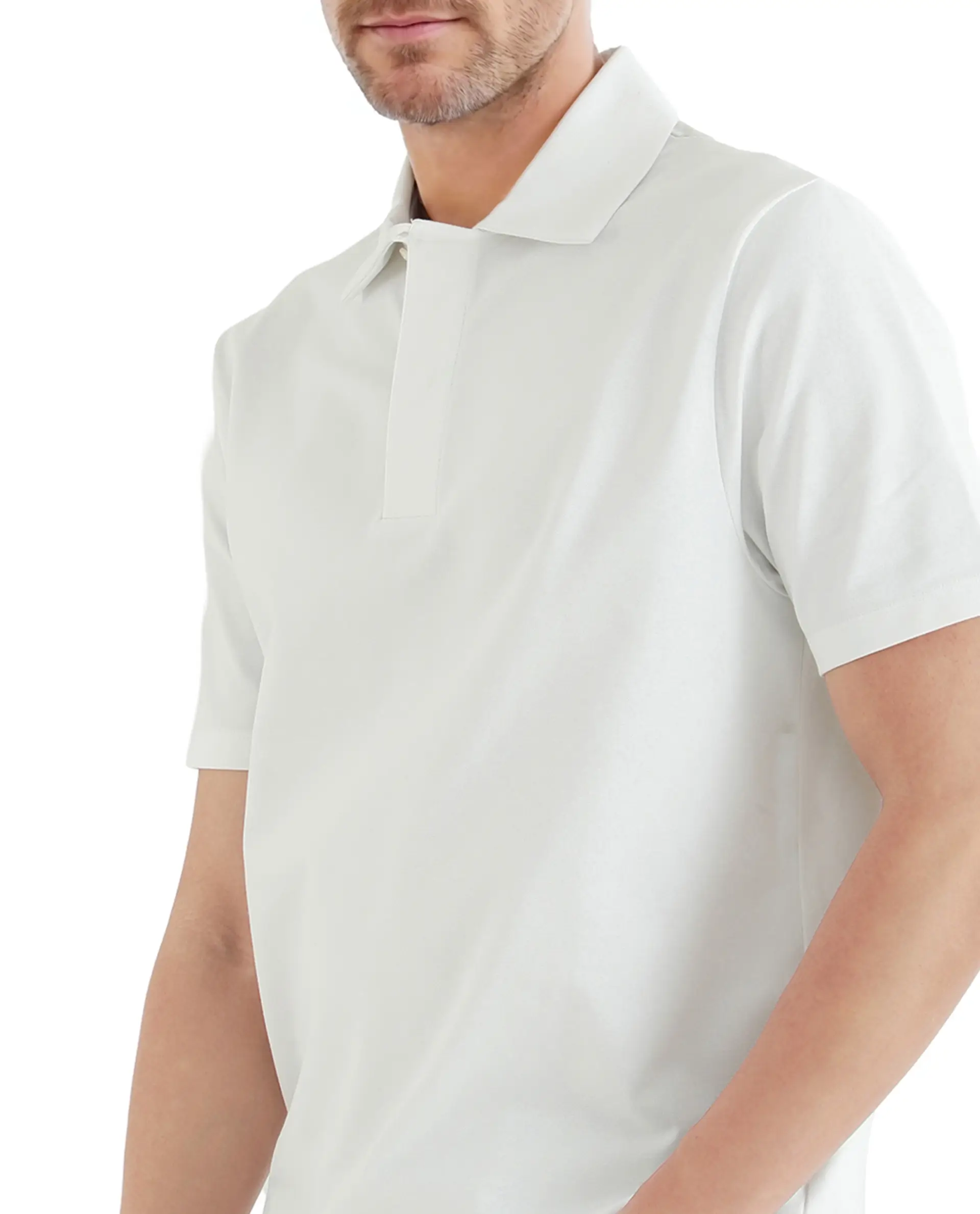 Rare Rabbit Men's Zeni White Cotton Plain Regular Fit Half Sleeve Polo - Image 4