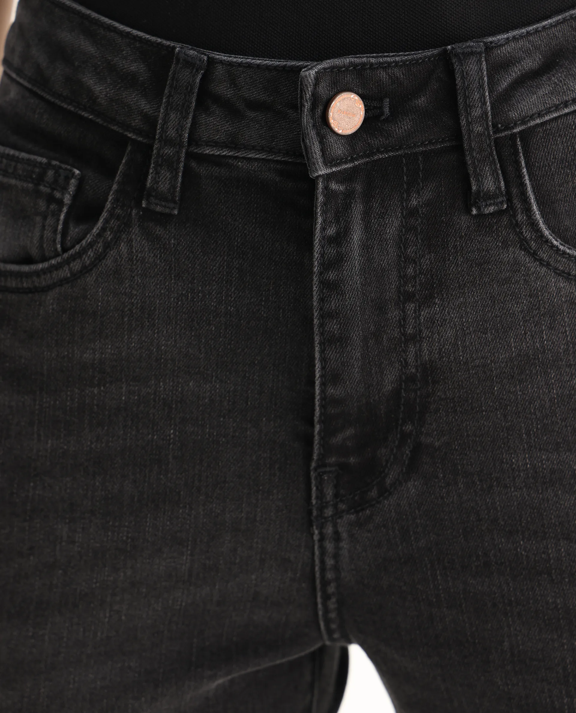 Rareism Women's Zingy Black Cotton Blend Plain Ankle Length Sleek Skinny Fit Jeans - Image 4